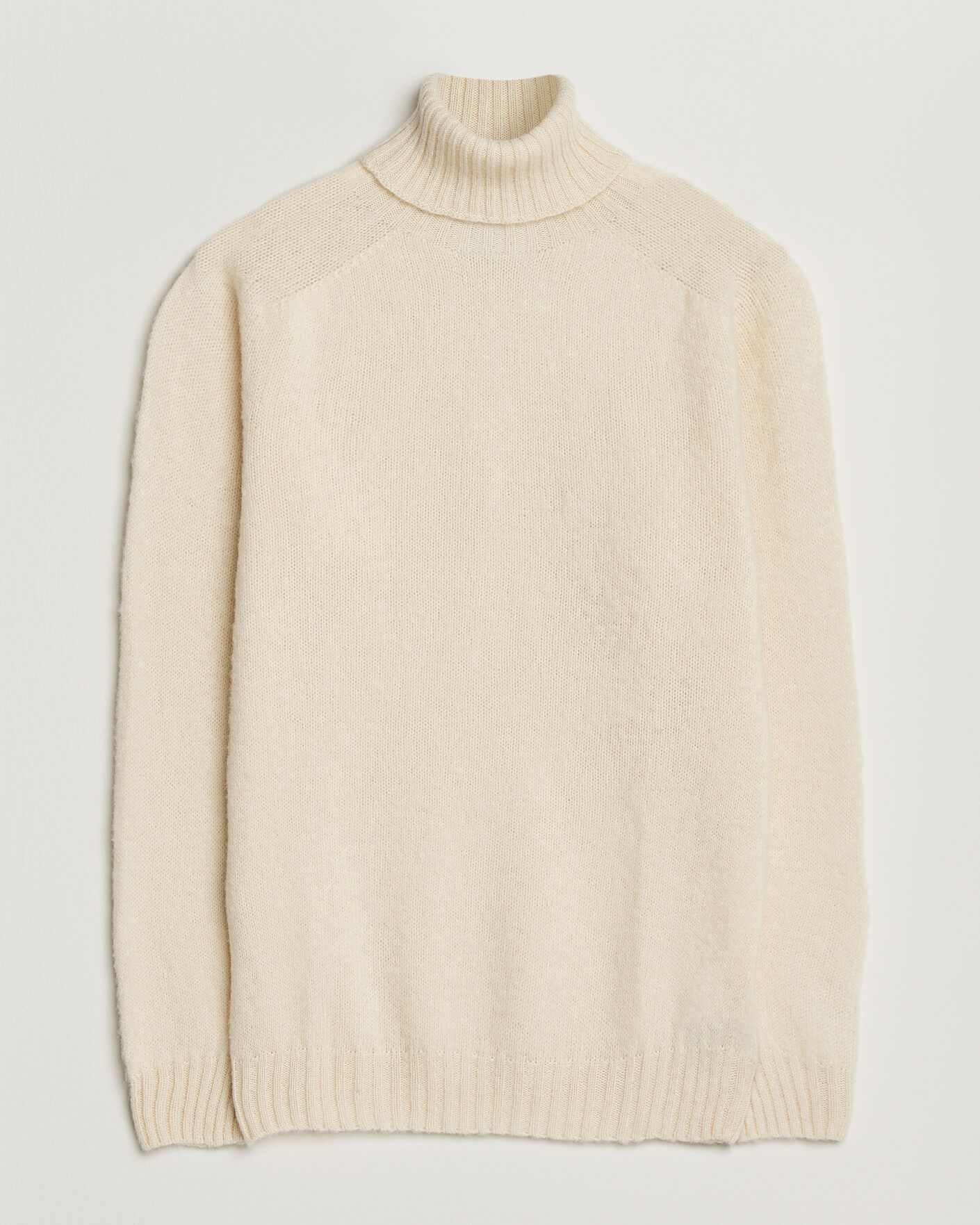 Herr | Tröjor | Harley Of Scotland | Brushed Supersoft Lambswool Rollneck Vanilla