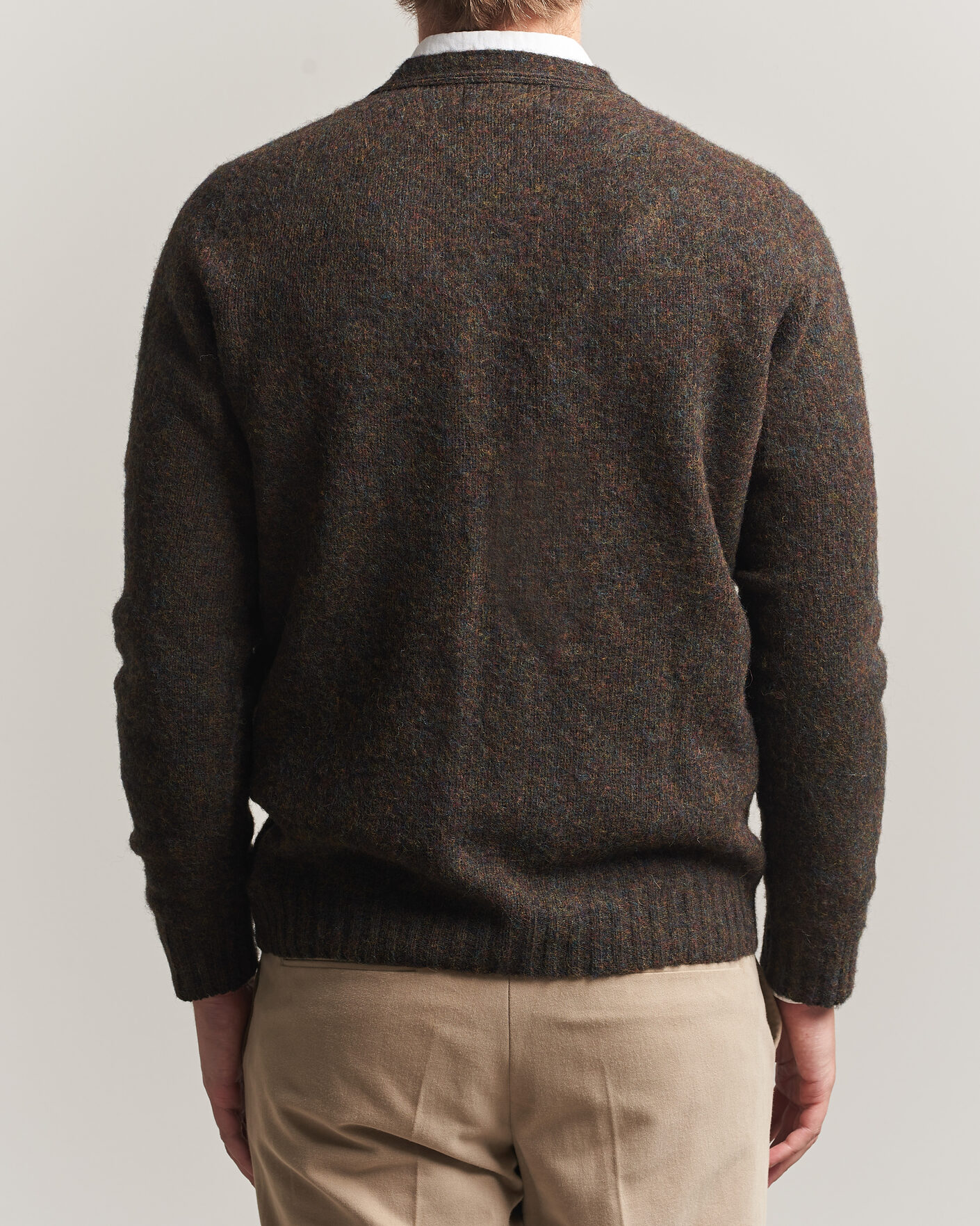 Herr | Tröjor | Harley Of Scotland | Brushed Supersoft Lambswool Cardigan Carob