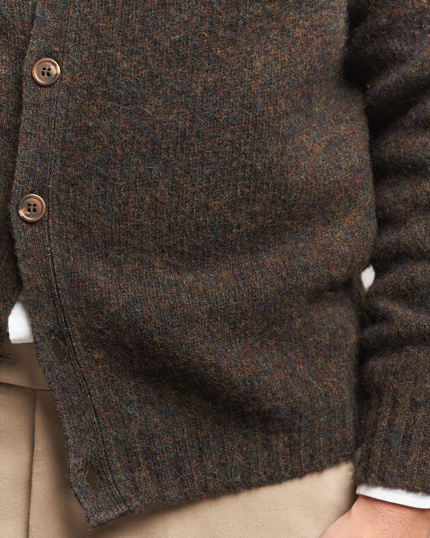 Herr | Tröjor | Harley Of Scotland | Brushed Supersoft Lambswool Cardigan Carob
