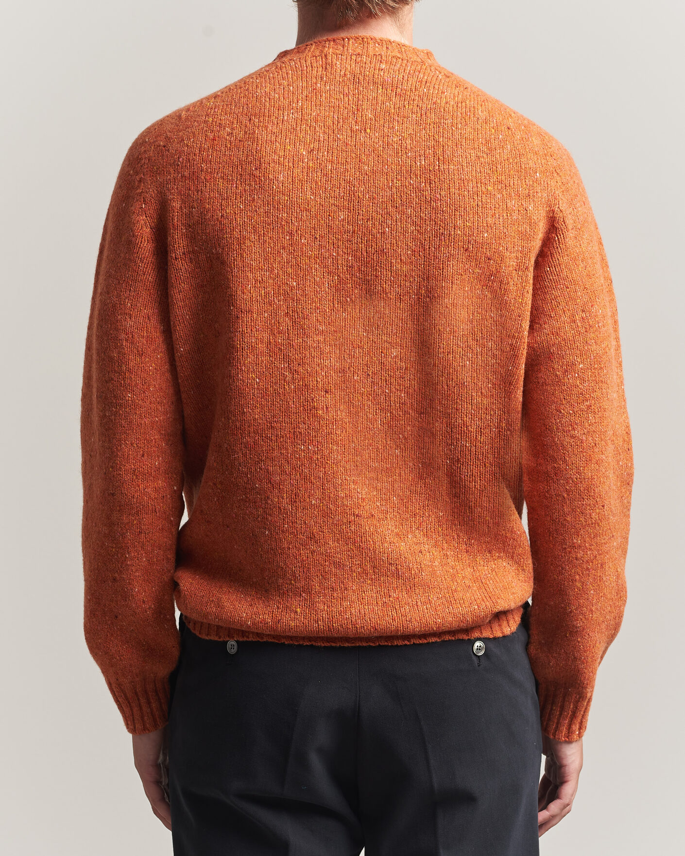 Herr | Business & Beyond | Harley Of Scotland | Donegal Wool Crewneck Orange