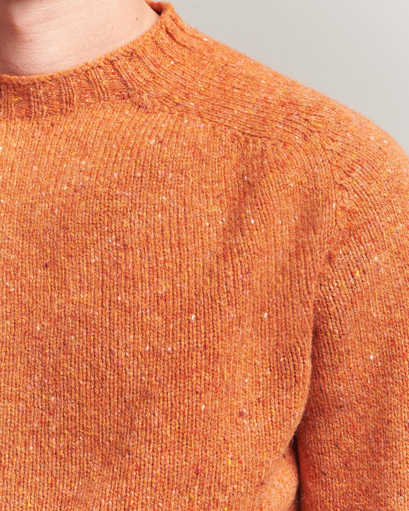 Herr | Business & Beyond | Harley Of Scotland | Donegal Wool Crewneck Orange