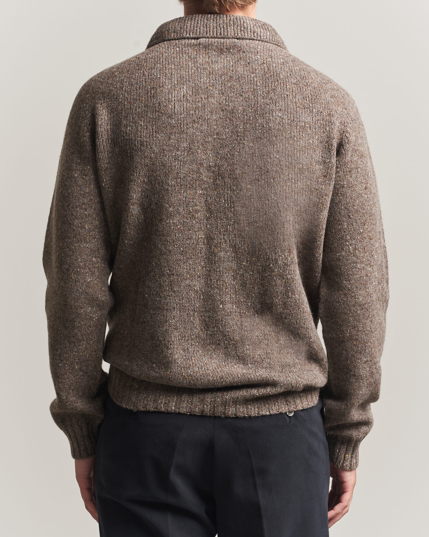 Herr | Tröjor | Harley Of Scotland | Donegal Wool Polo Brown