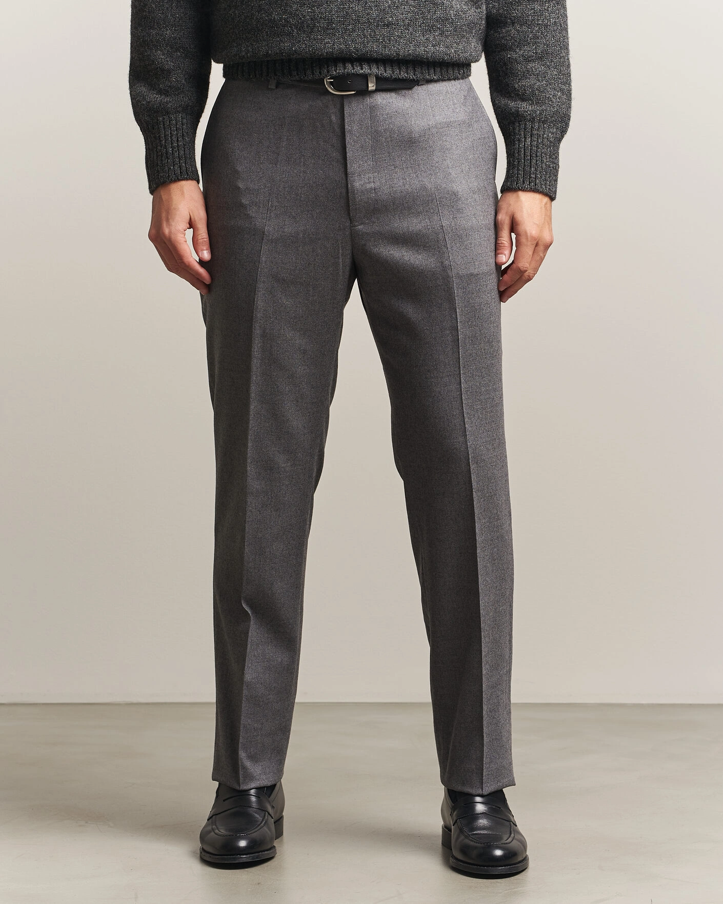Herr | Byxor | Kamakura Shirts | Saxony Wool Ivy Trousers Mid Gray