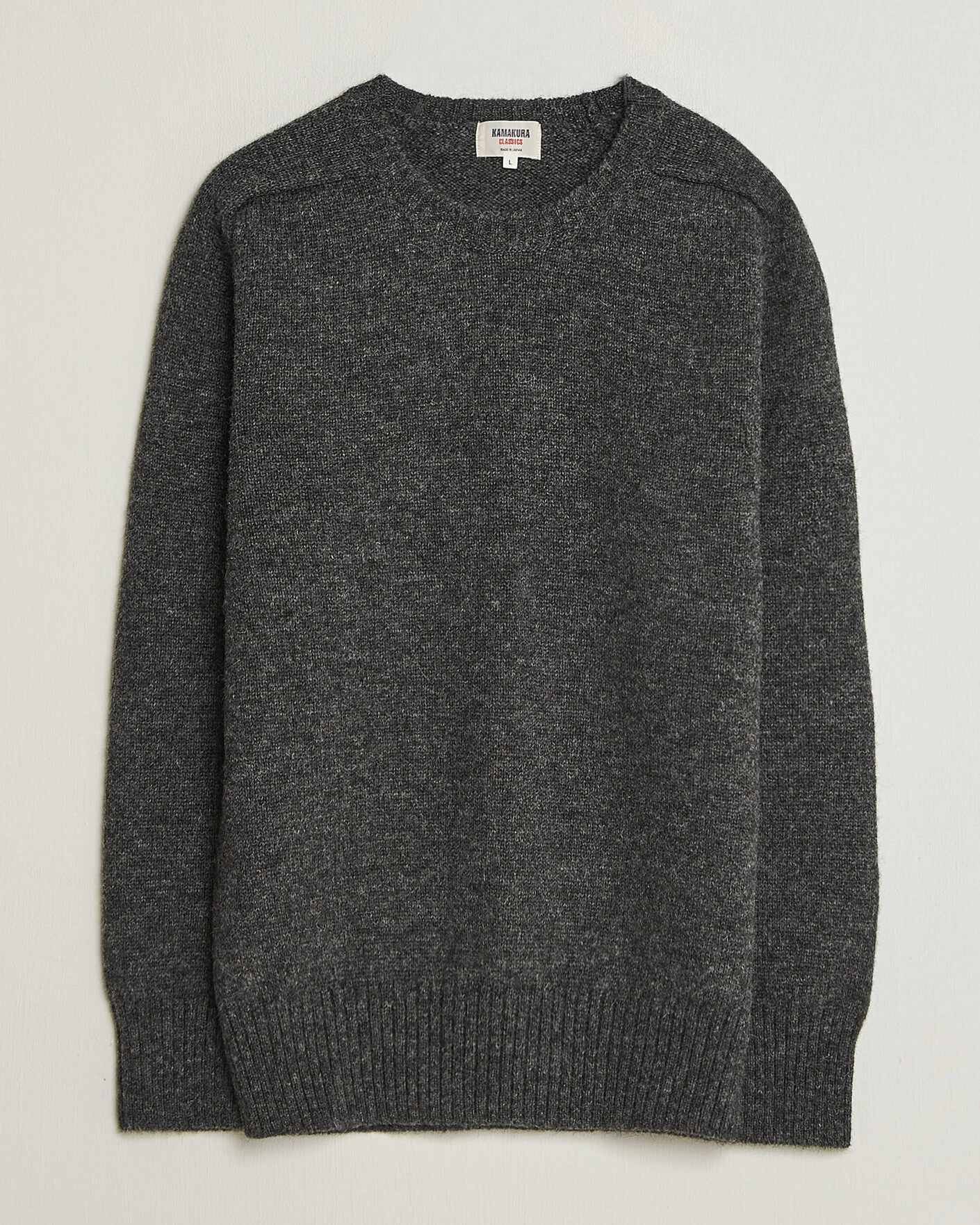 Herr | Tröjor | Kamakura Shirts | 5 Gauge Shetland Sweater Gray