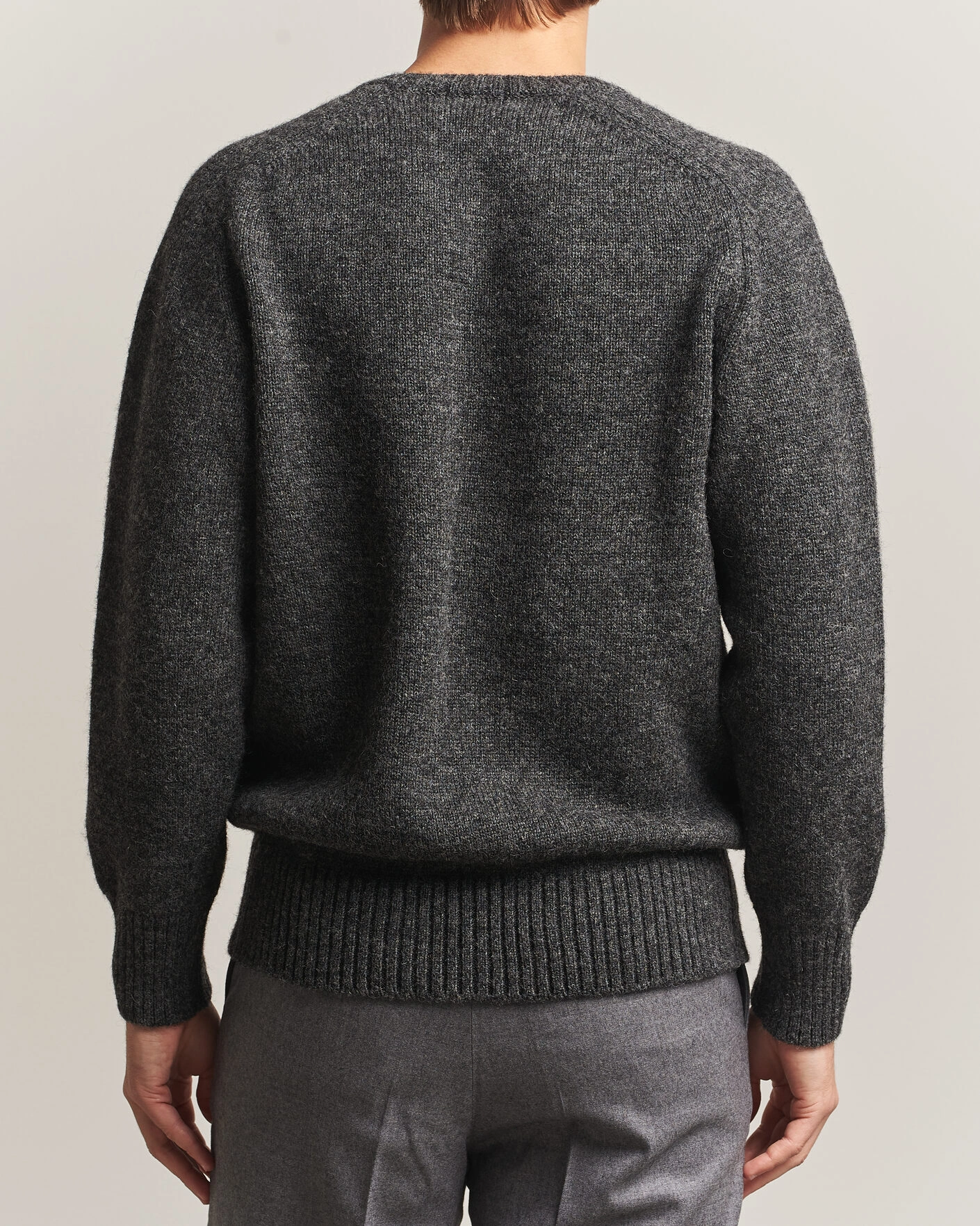 Herr | Tröjor | Kamakura Shirts | 5 Gauge Shetland Sweater Gray