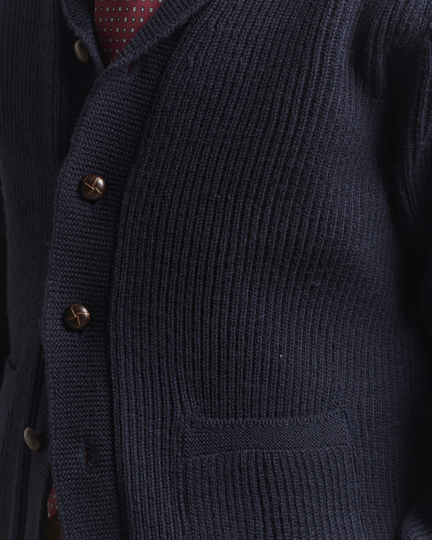 Herr | Tröjor | Kamakura Shirts | McQueen Shawl Collar Cardigan Navy