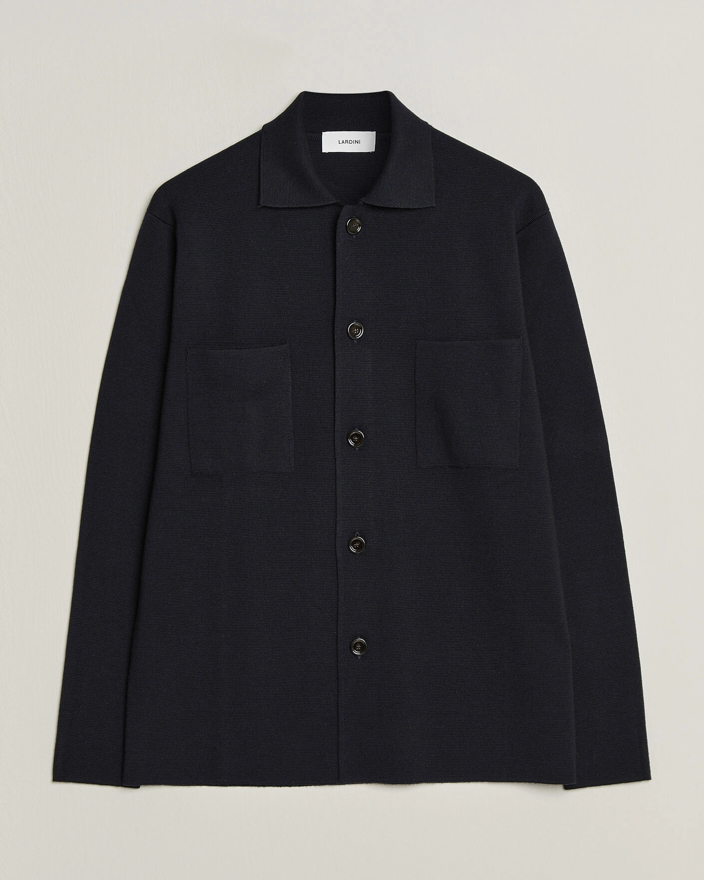 Herr | Skjortor | Lardini | Knitted Pocket Overshirt Navy