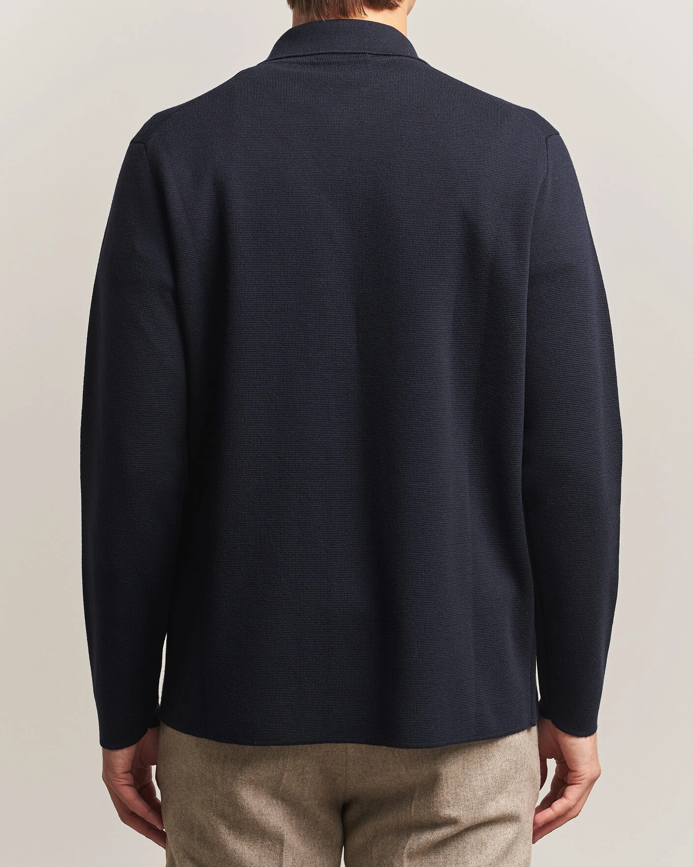 Herr | Skjortor | Lardini | Knitted Pocket Overshirt Navy