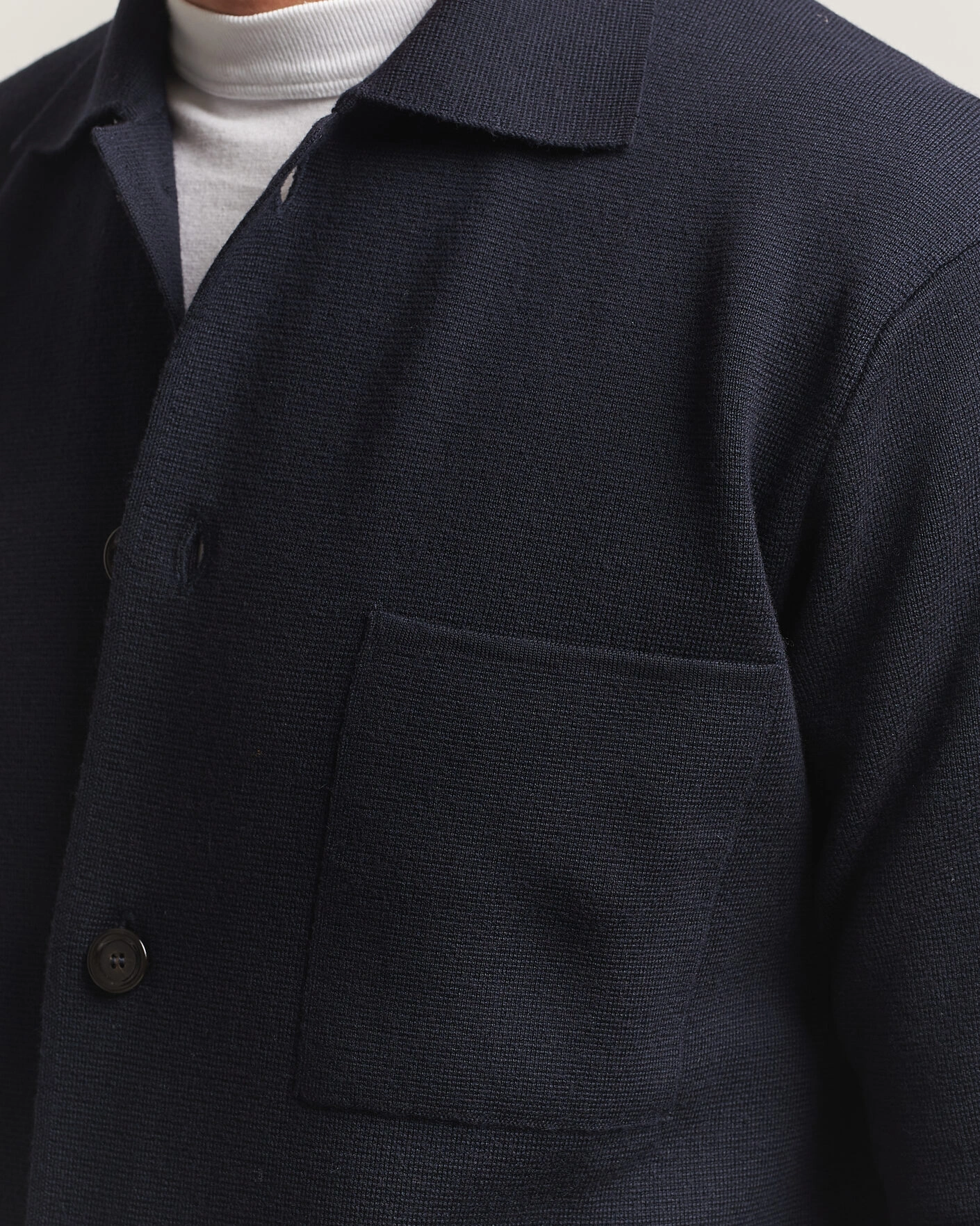 Herr | Skjortor | Lardini | Knitted Pocket Overshirt Navy