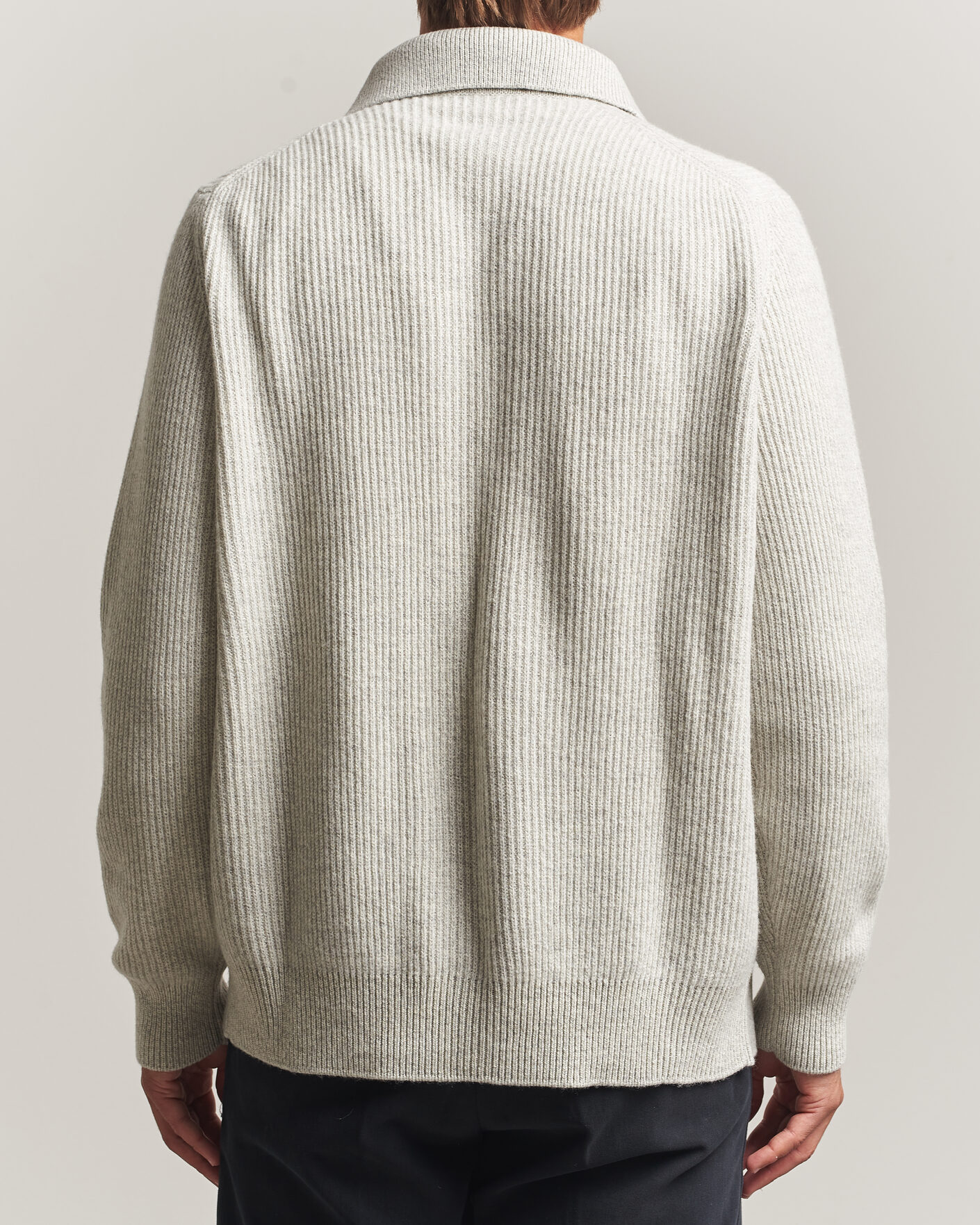 Herr | Tröjor | Lardini | Heavy Knitted Cardigan Light Grey