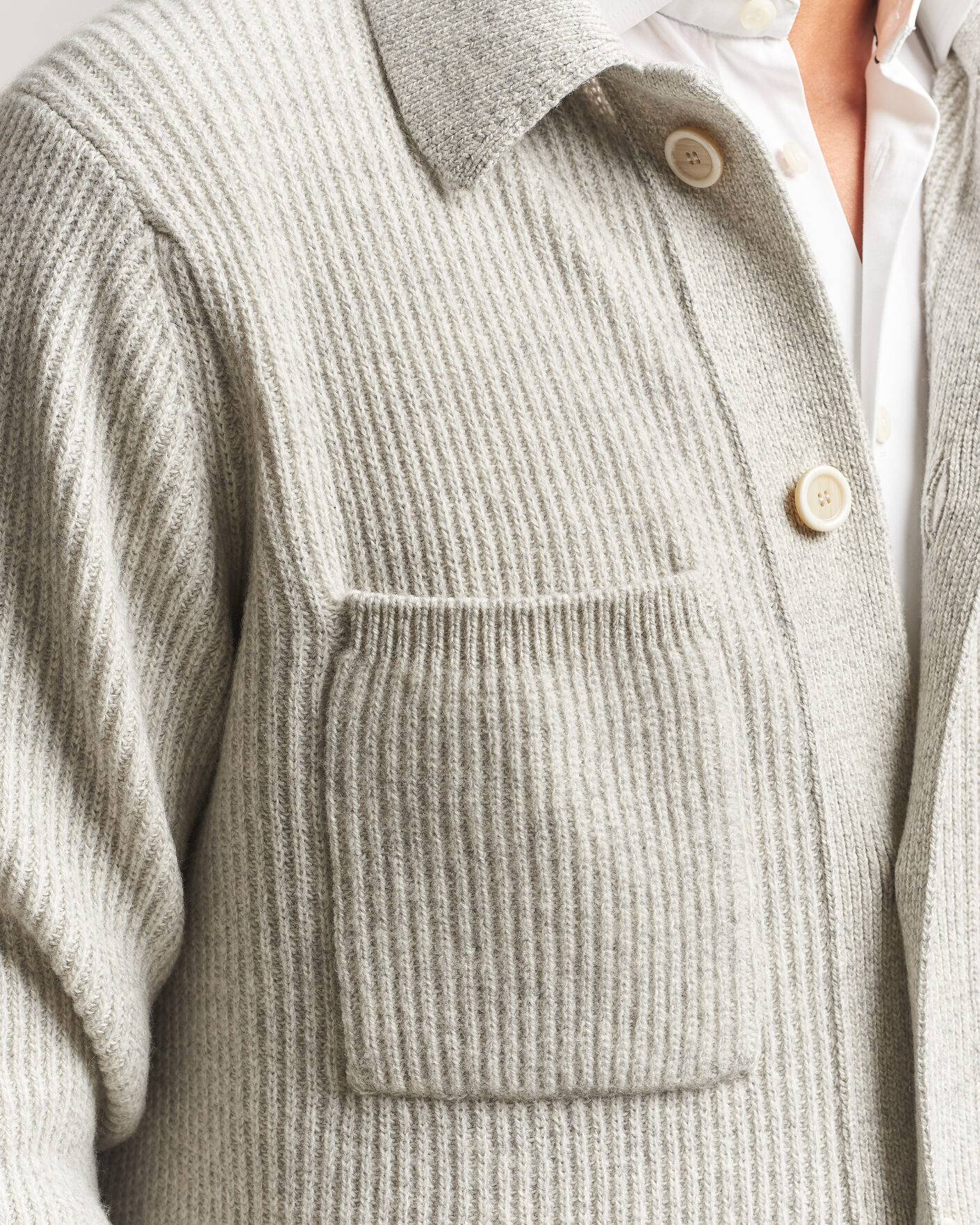 Herr | Tröjor | Lardini | Heavy Knitted Cardigan Light Grey
