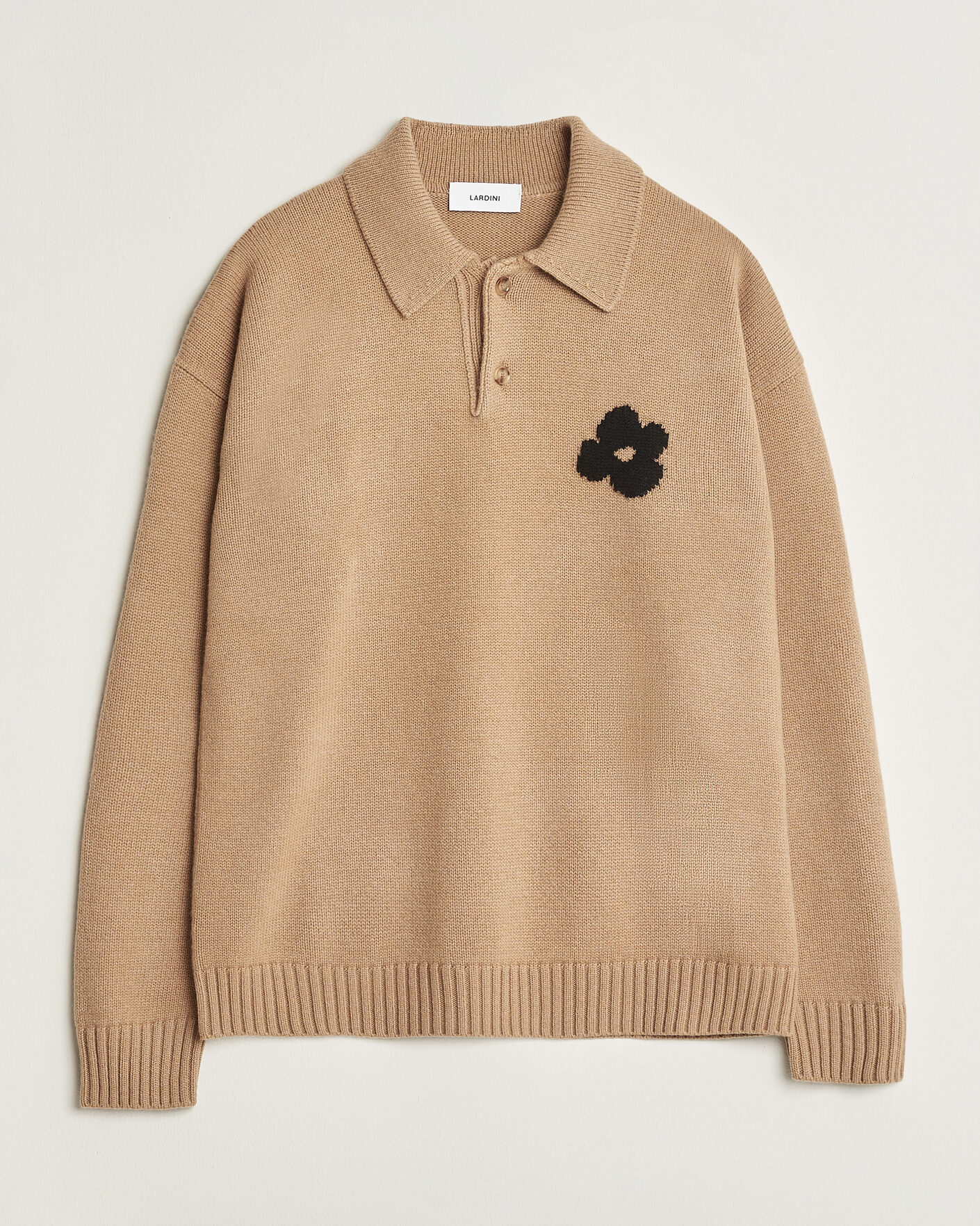 Herr | Tröjor | Lardini | Knitted Wool/Cashmere Polo Brown