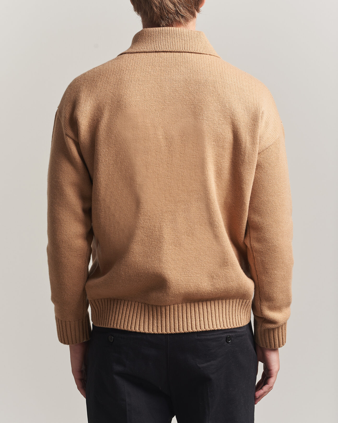 Herr | Tröjor | Lardini | Knitted Wool/Cashmere Polo Brown