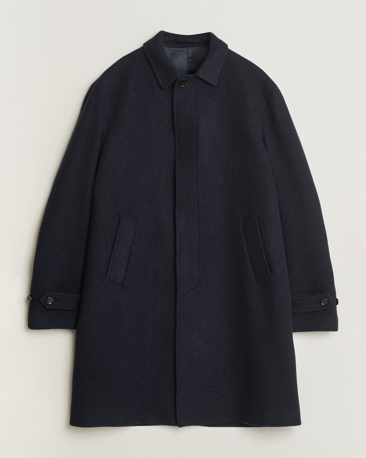 Herr | Jackor | Lardini | Wool/Cashmere Boucle Car Coat Navy