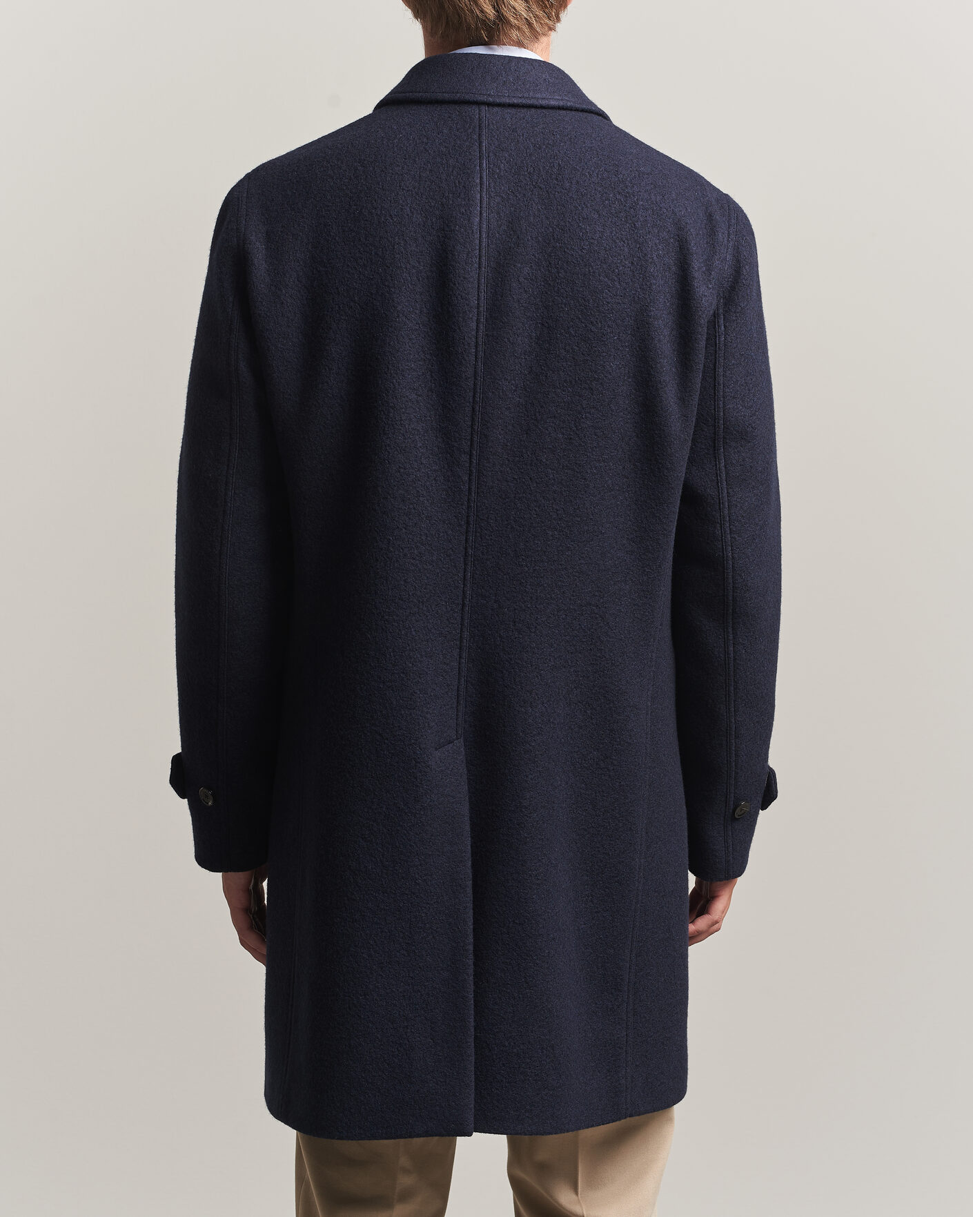 Herr | Jackor | Lardini | Wool/Cashmere Boucle Car Coat Navy