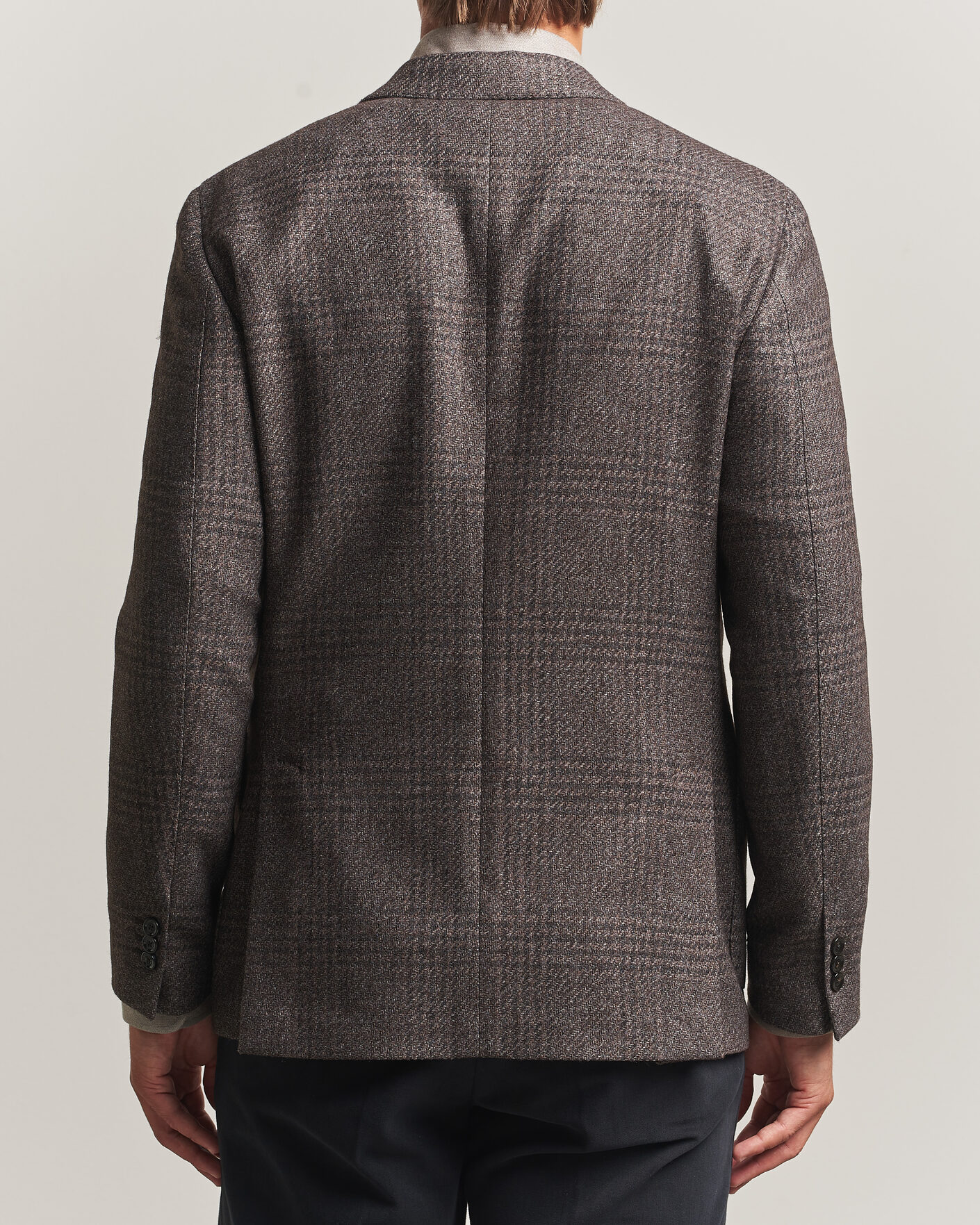 Herr | Kavajer | Lardini | Wool Structure Checked Blazer Brown