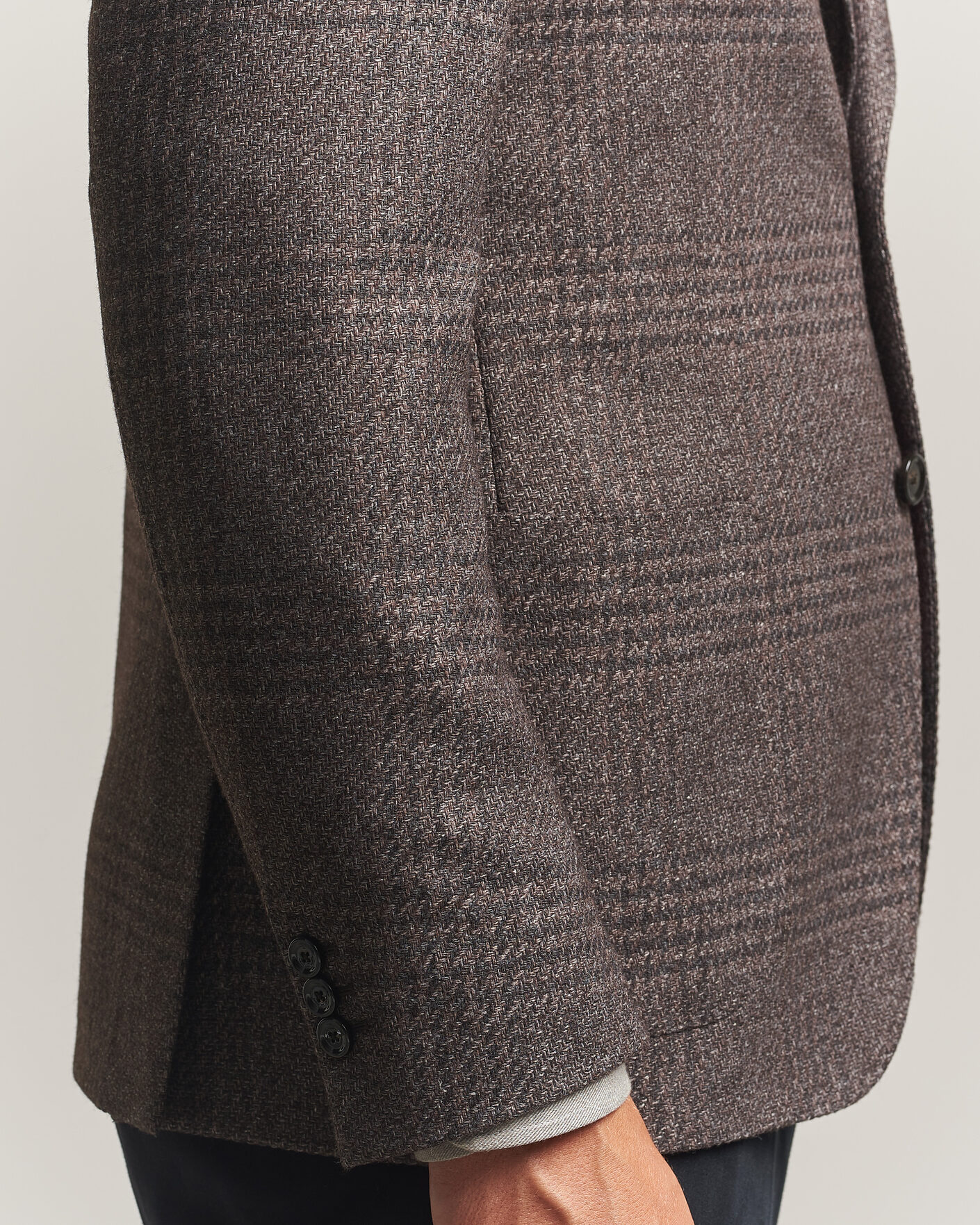 Herr | Kavajer | Lardini | Wool Structure Checked Blazer Brown