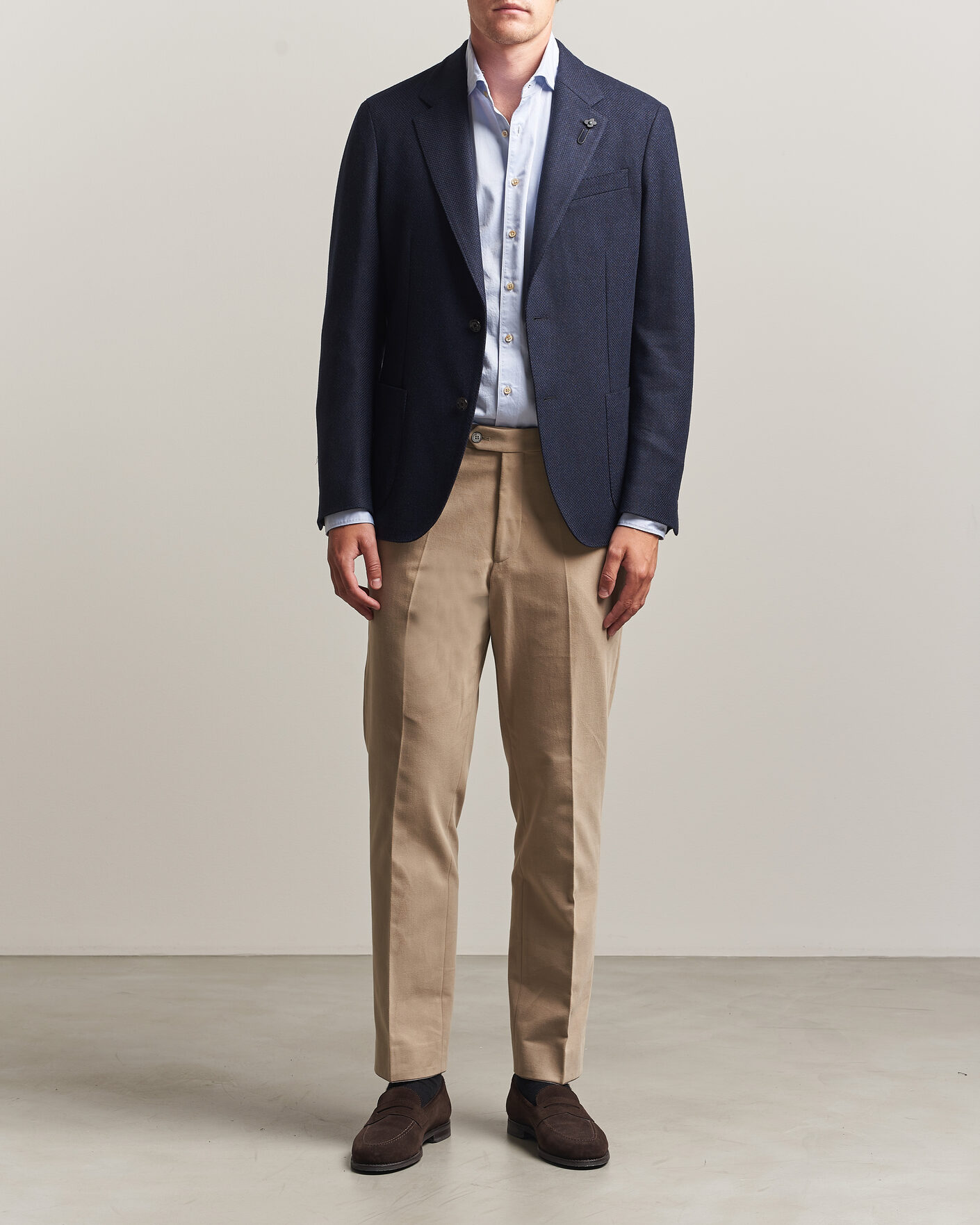 Herr | Kavajer | Lardini | Wool/Cashmere Blazer Navy