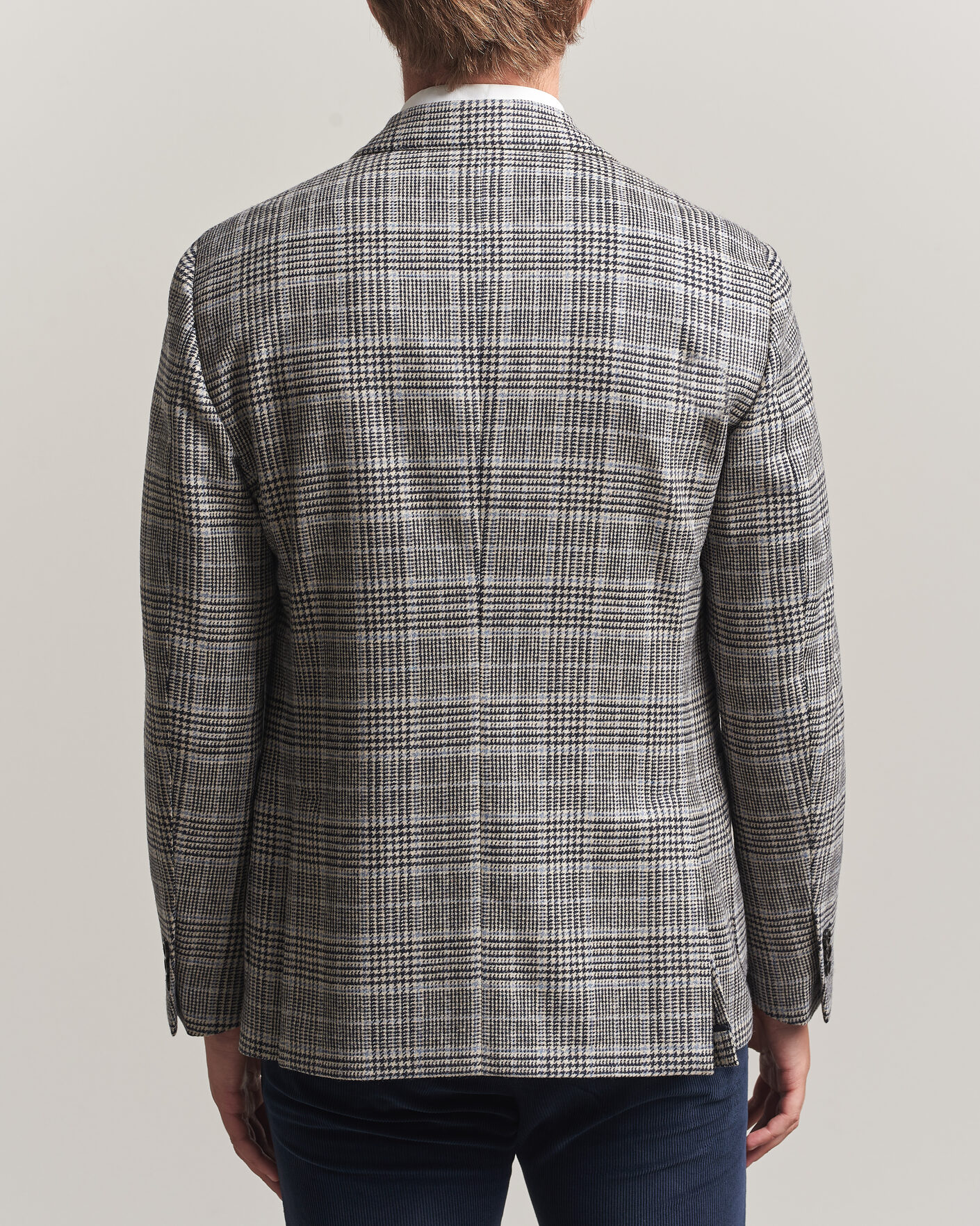 Herr | Kavajer | Lardini | Wool/Cashmere Houndstooth Blazer Blue