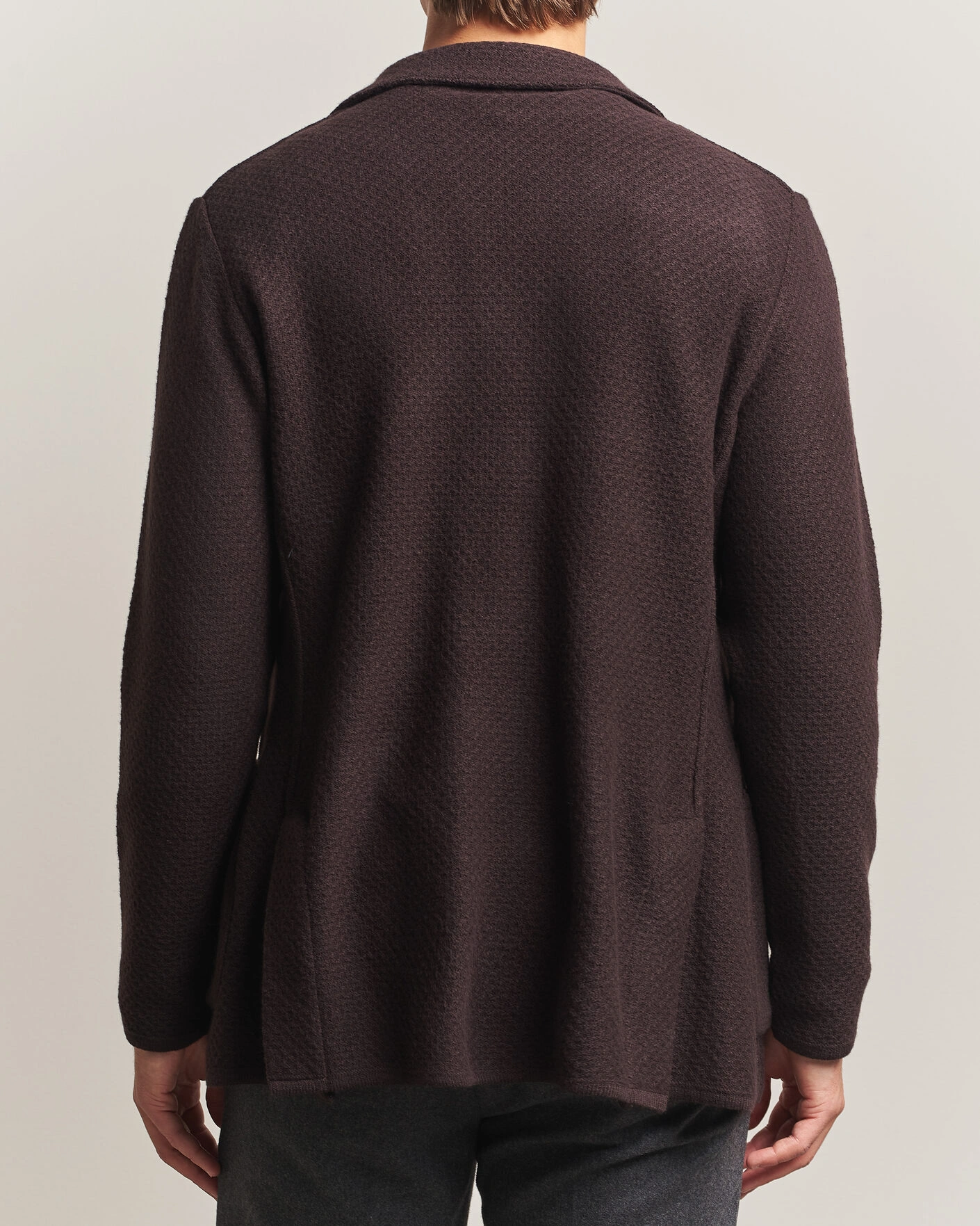 Herr | Kavajer | Lardini | Knitted Structure Wool/Cashmere Blazer Brown