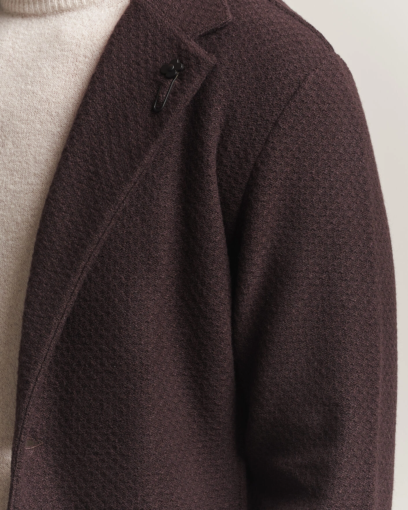 Herr | Kavajer | Lardini | Knitted Structure Wool/Cashmere Blazer Brown