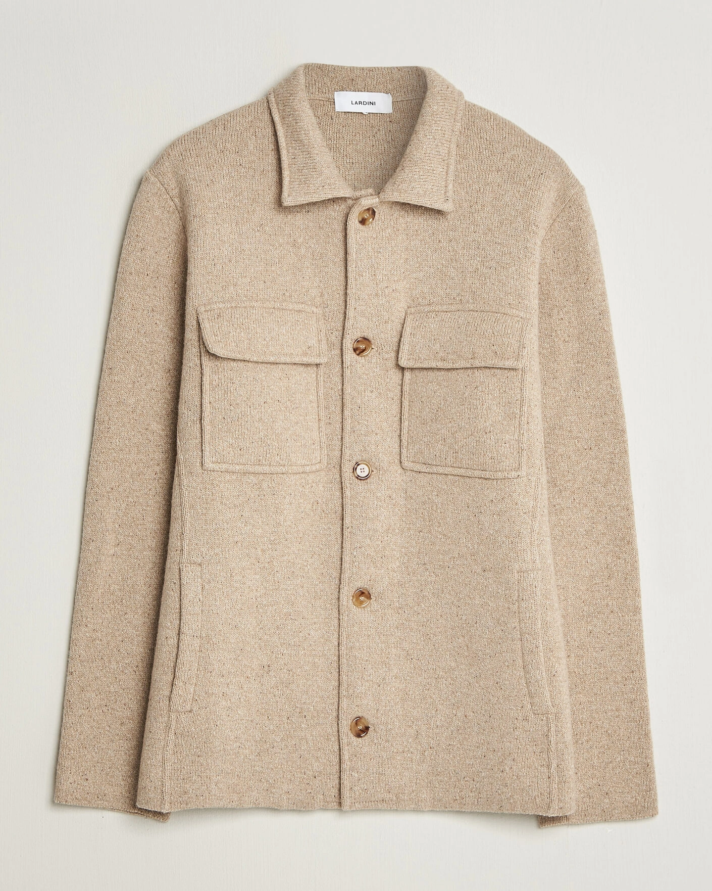 Herr | Tröjor | Lardini | Knitted Shirt Jacket Beige