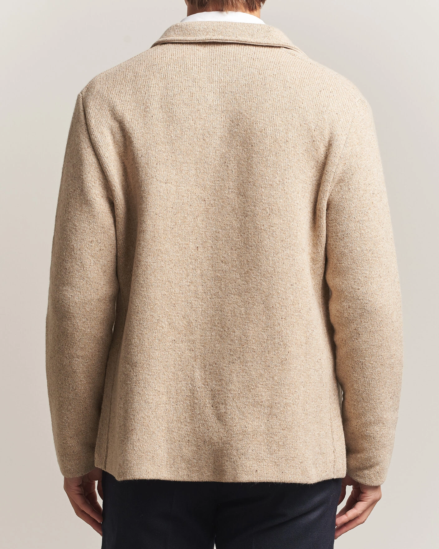 Herr | Tröjor | Lardini | Knitted Shirt Jacket Beige