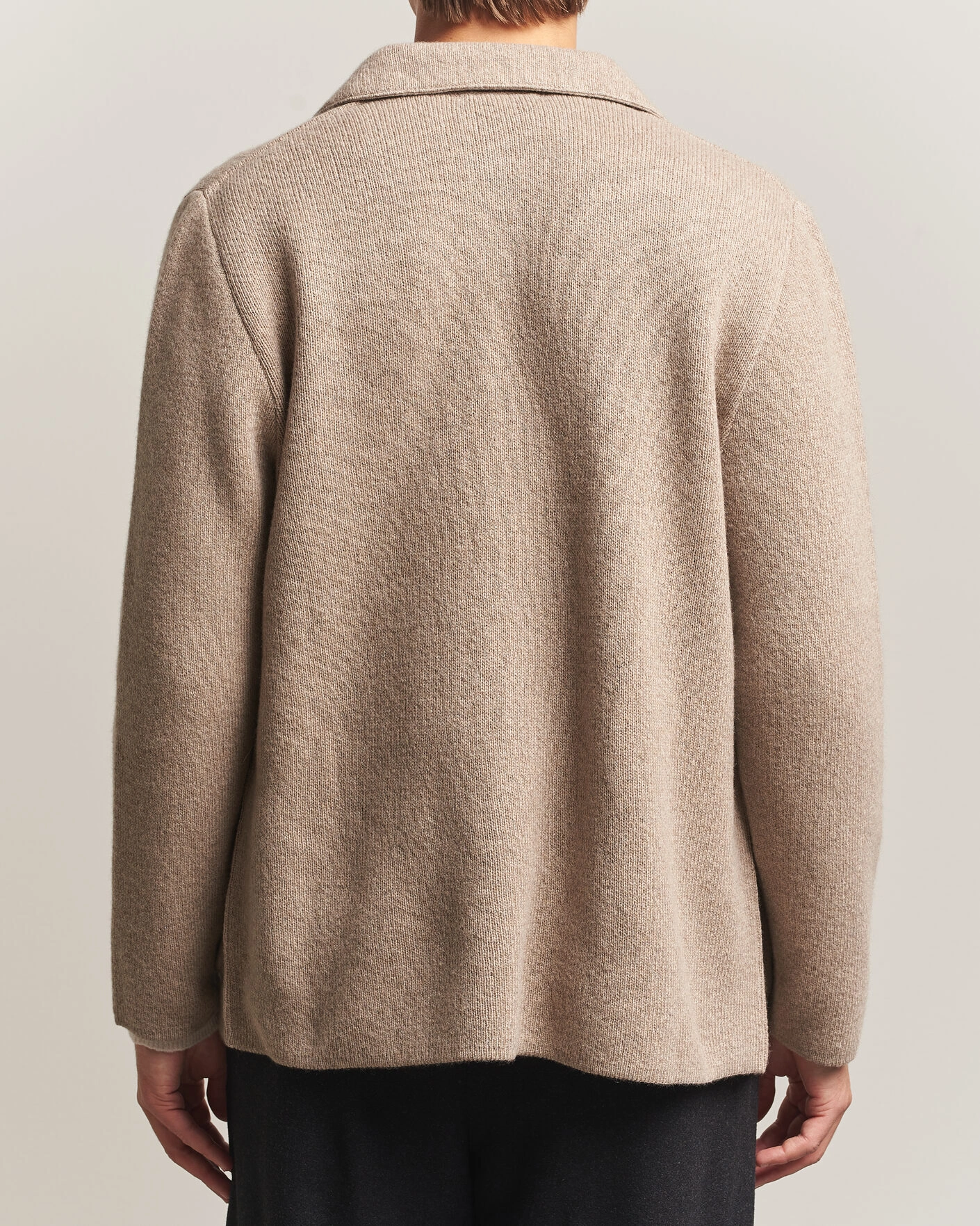 Herr | Tröjor | Lardini | Knitted Cashmere Overshirt Light Brown