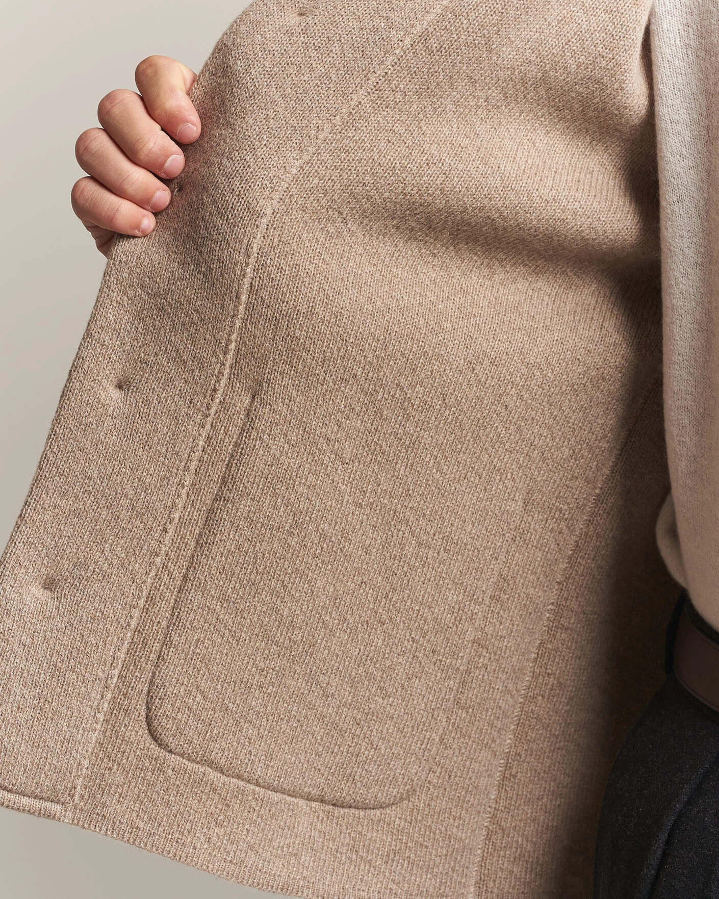 Herr | Tröjor | Lardini | Knitted Cashmere Overshirt Light Brown