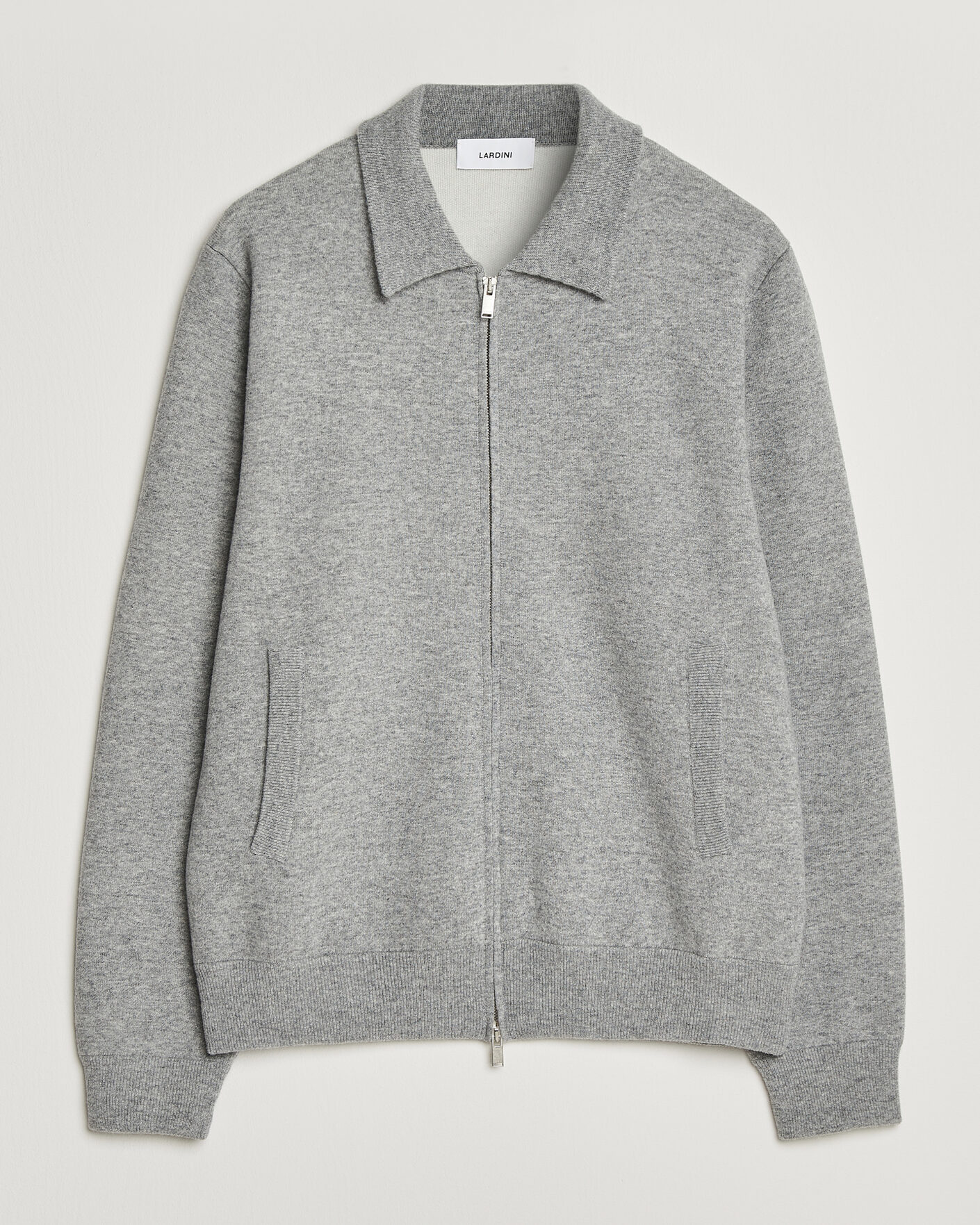 Herr | Jackor | Lardini | Knitted Wool Bomber Jacket Grey