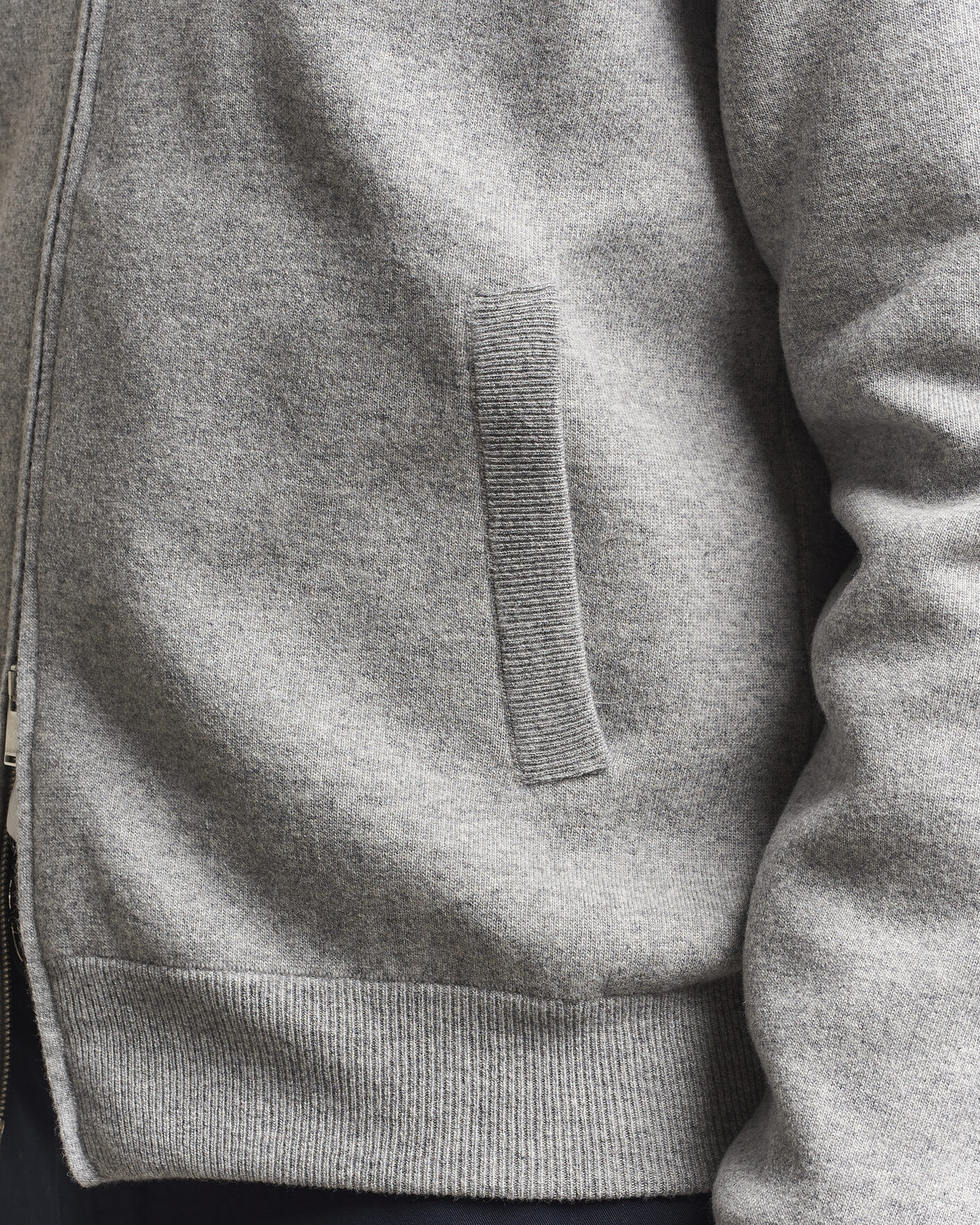 Herr | Jackor | Lardini | Knitted Wool Bomber Jacket Grey