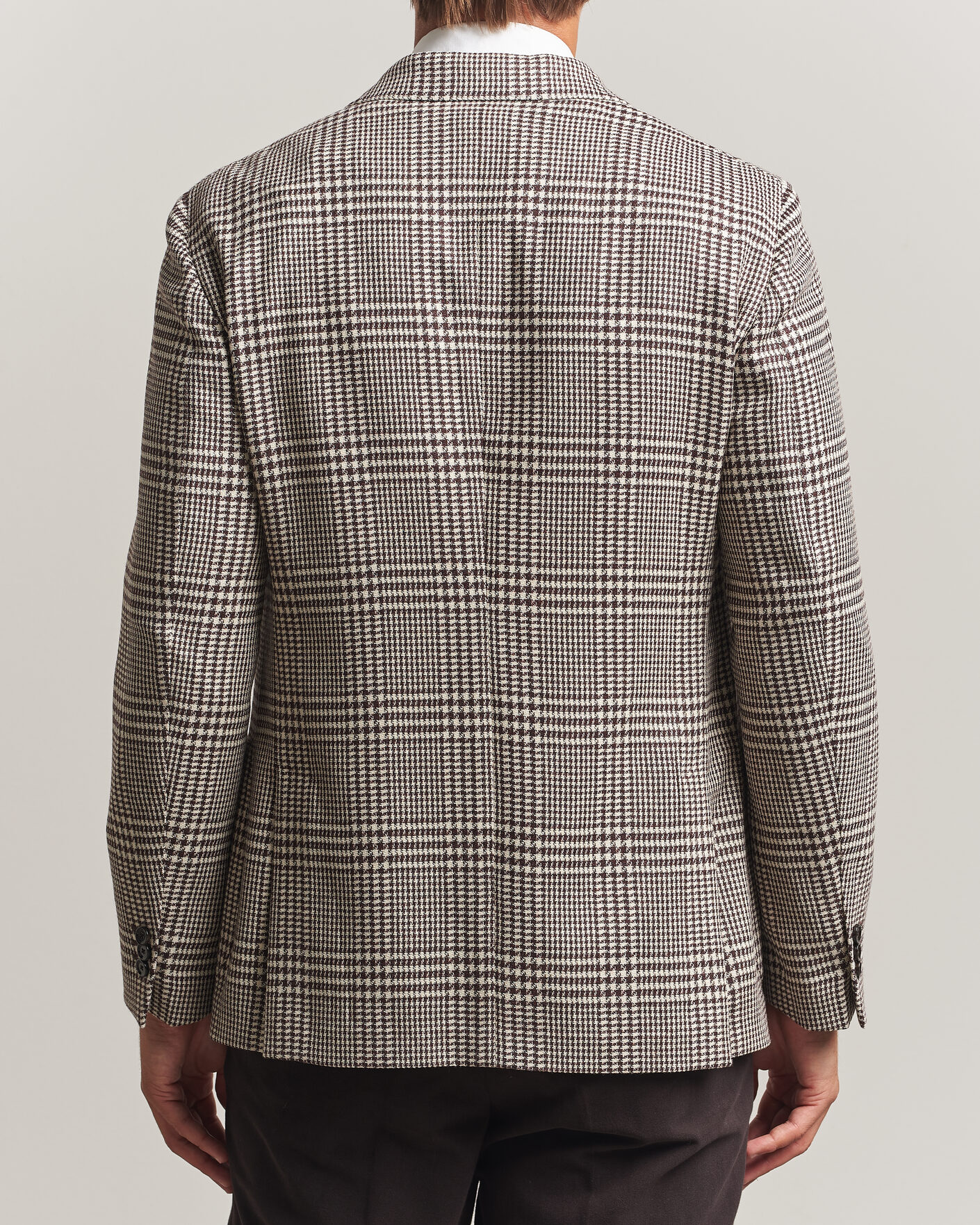 Herr | Kavajer | Lardini | Wool/Cashmere Checked Blazer Brown