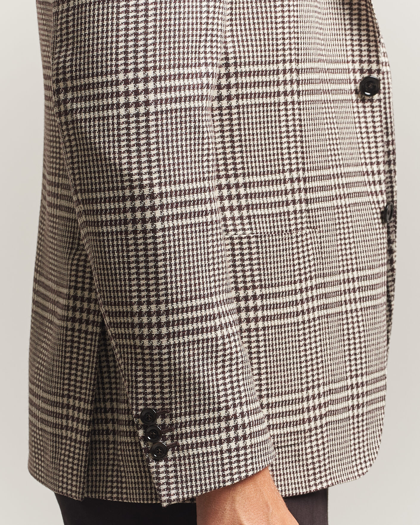 Herr | Kavajer | Lardini | Wool/Cashmere Checked Blazer Brown