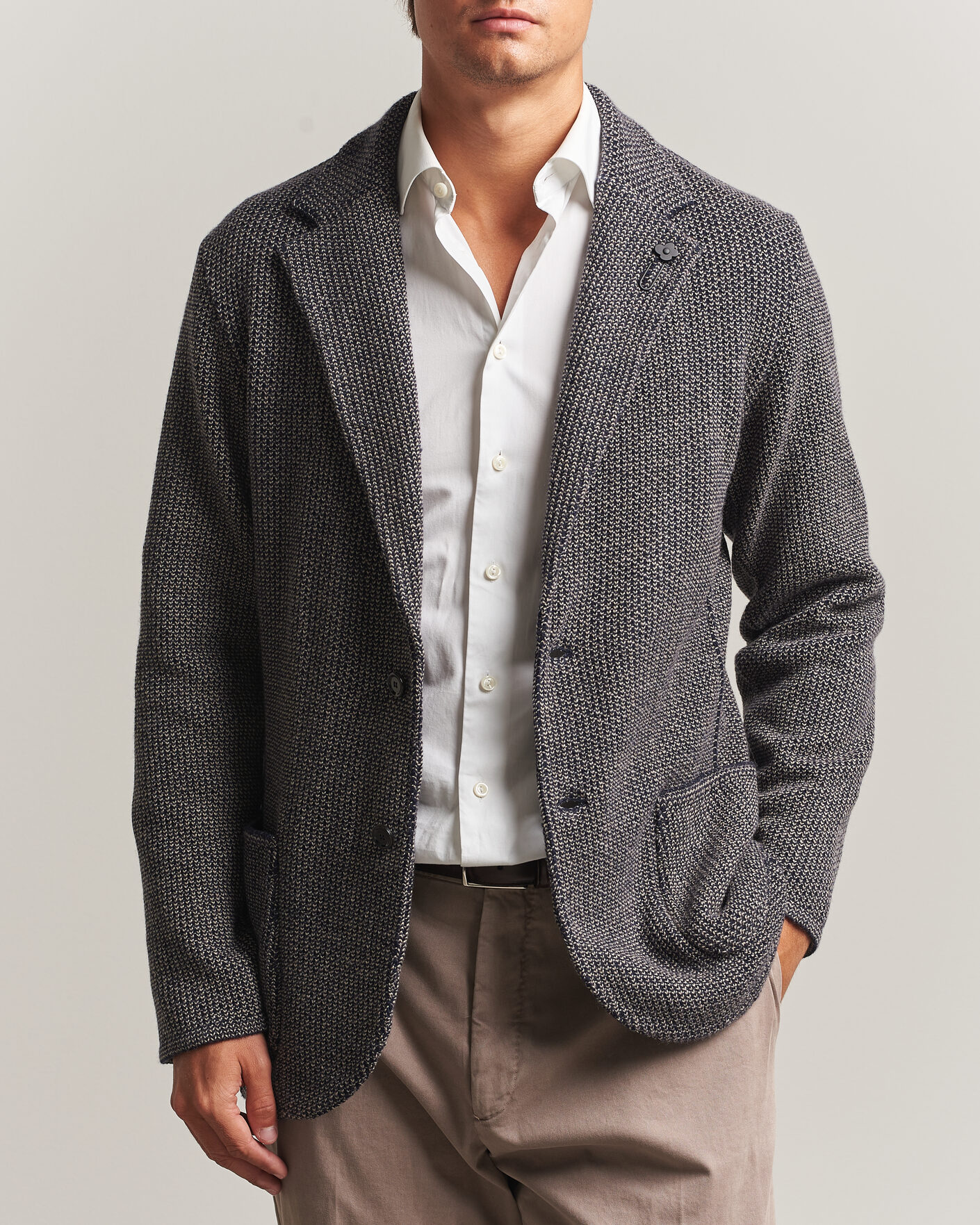 Herr | Kavajer | Lardini | Structured Cashmere Blazer Navy