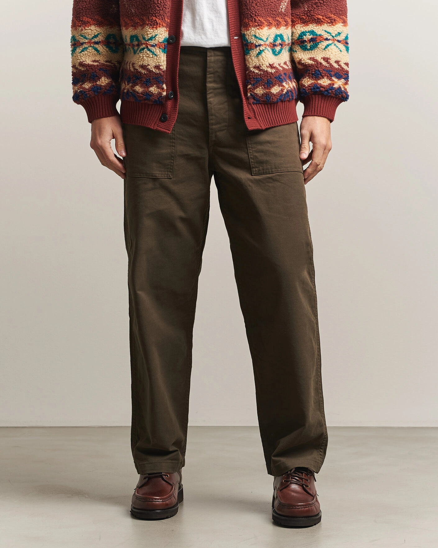 Herr | Byxor | orSlow | Regular Fit Original Sateen Fatigue Pants Coffee Brown