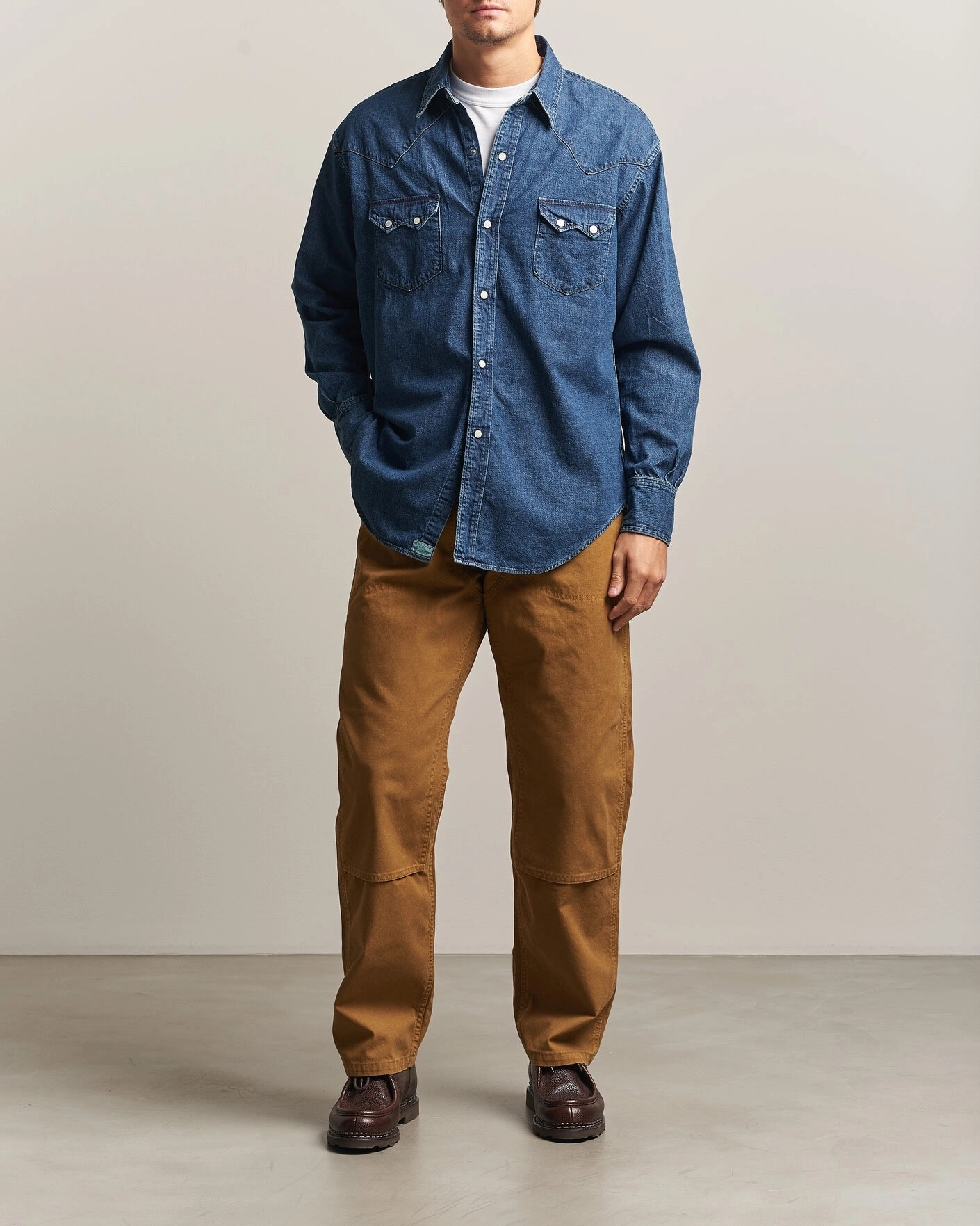 Herr | Byxor | orSlow | Double Knee Work Trousers Brown