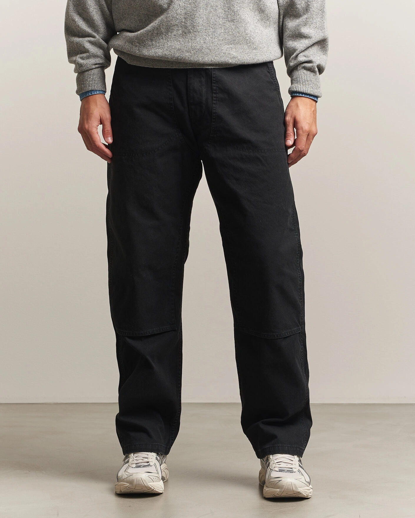 Herr | Byxor | orSlow | Double Knee Work Trousers Black