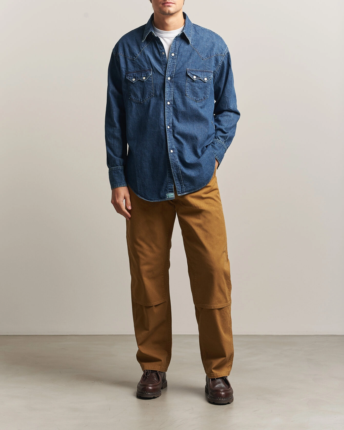 Herr | Skjortor | orSlow | Denim Western Shirt Vintage Indigo