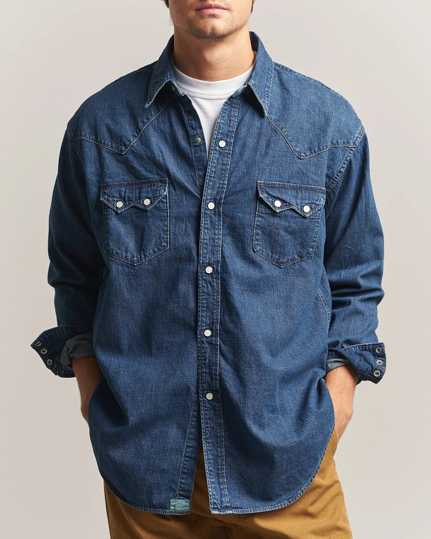 Herr | Skjortor | orSlow | Denim Western Shirt Vintage Indigo