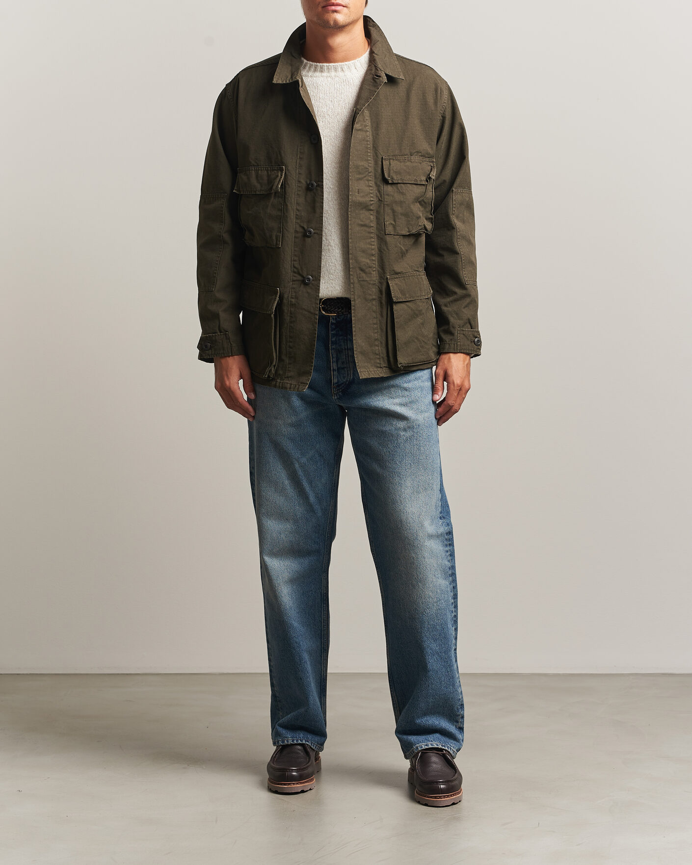Herr | Jackor | orSlow | B.D.U. Stone Washed Jacket Coffee Brown