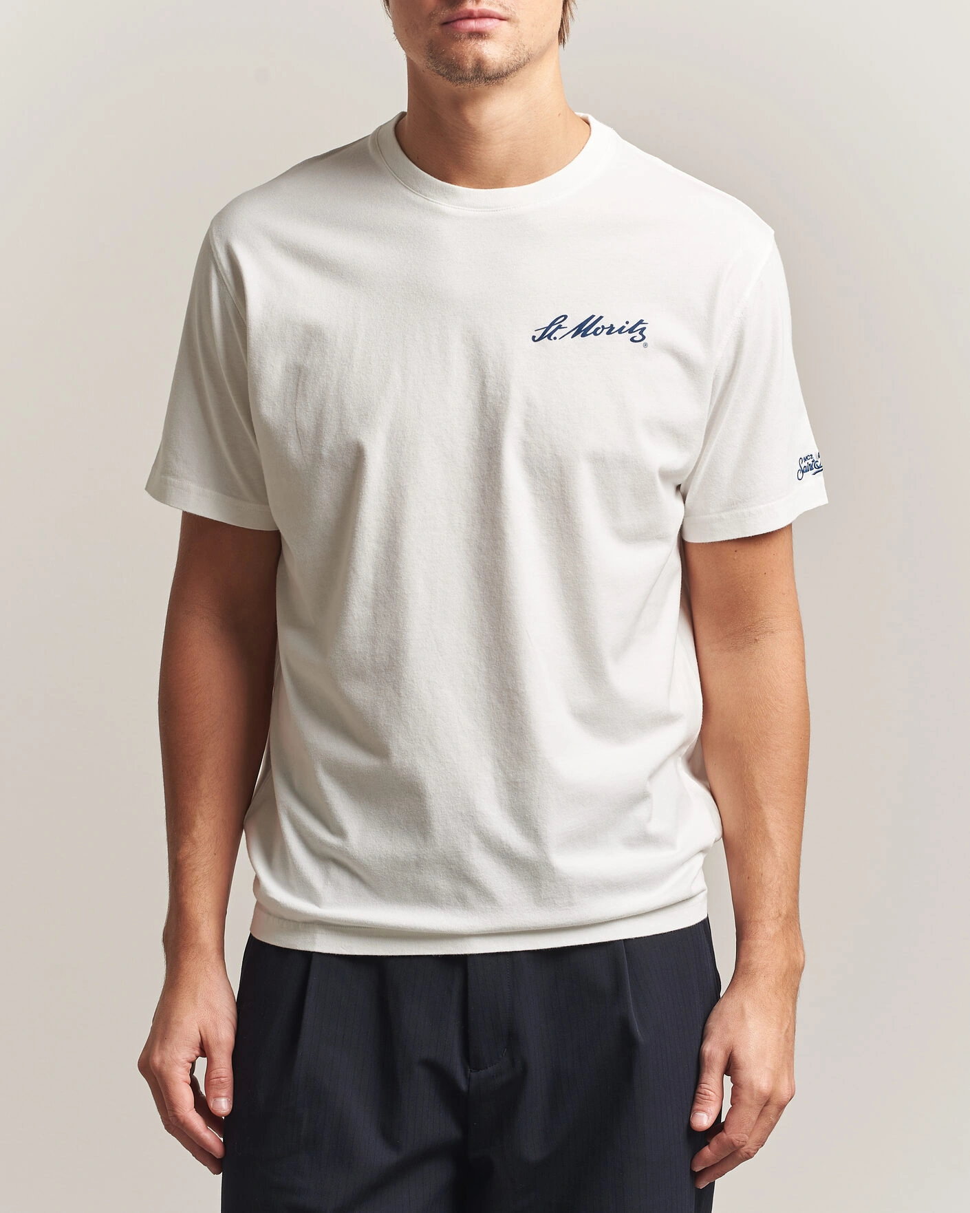 Herr | T-Shirts | MC2 Saint Barth | Back Printed Cotton T-Shirt St Moritz Racing