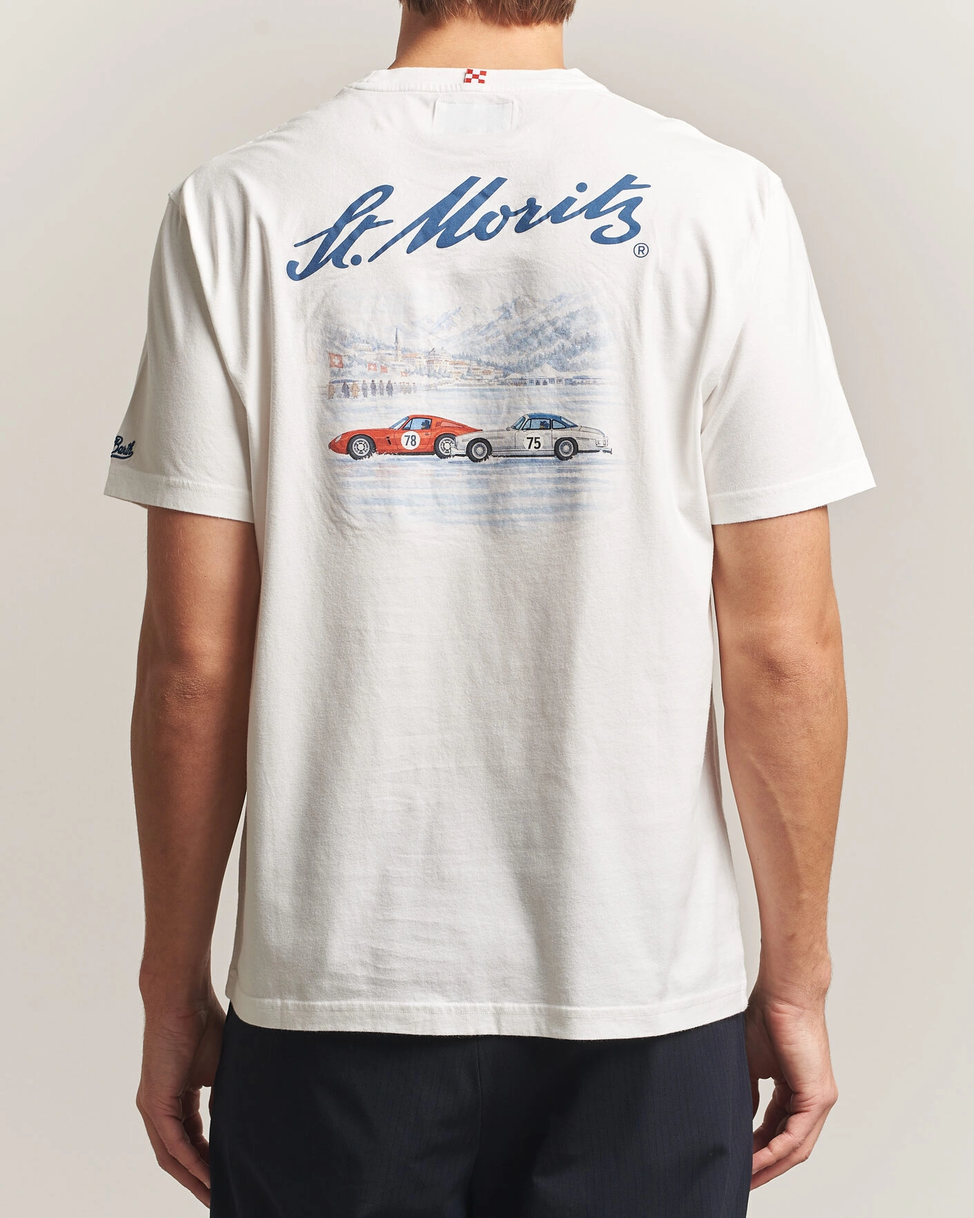 Herr | T-Shirts | MC2 Saint Barth | Back Printed Cotton T-Shirt St Moritz Racing