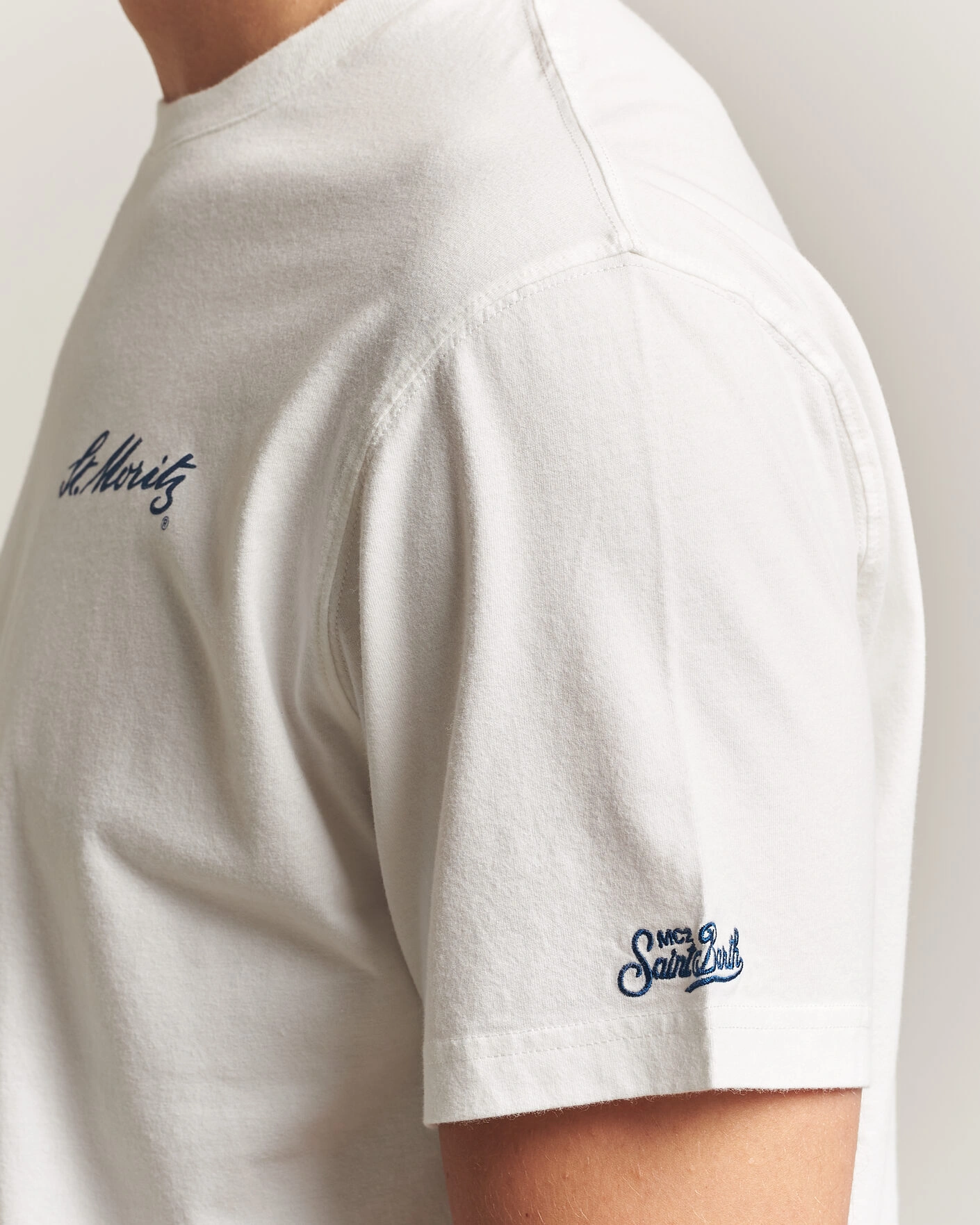 Herr | T-Shirts | MC2 Saint Barth | Back Printed Cotton T-Shirt St Moritz Racing