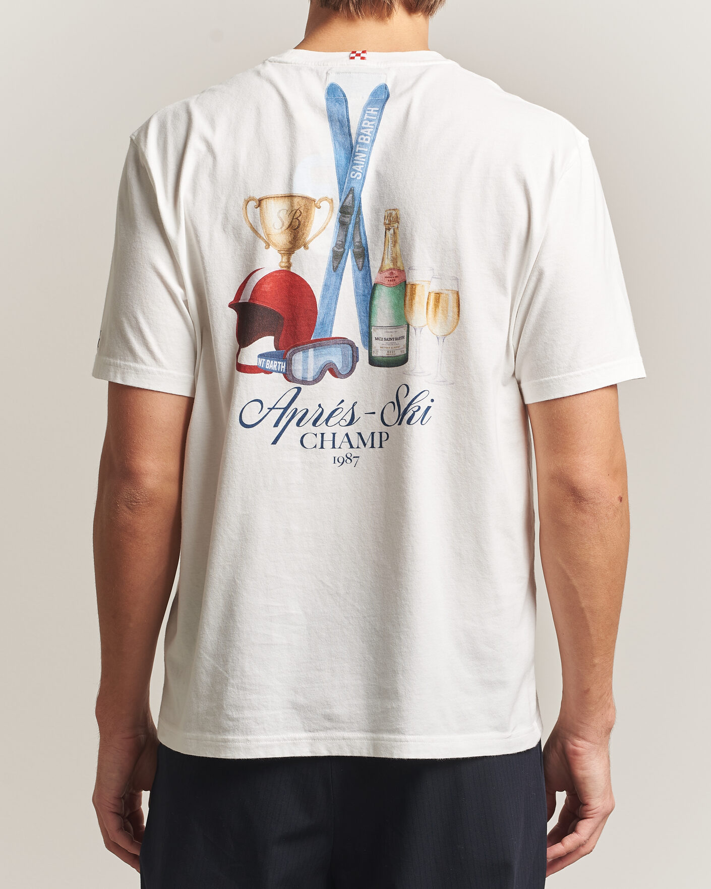 Herr | T-Shirts | MC2 Saint Barth | Back Printed Cotton T-Shirt Ski Post Race