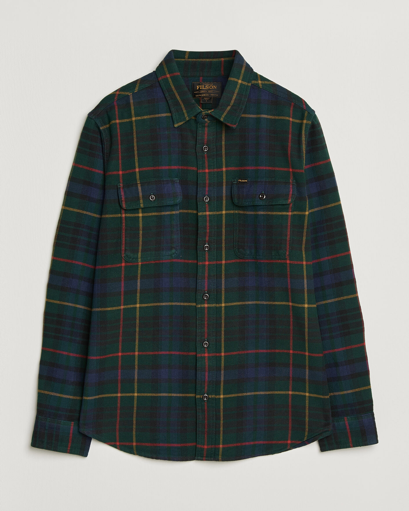 Herr | Skjortor | Filson | Vintage Flannel Work Shirt Green/Navy