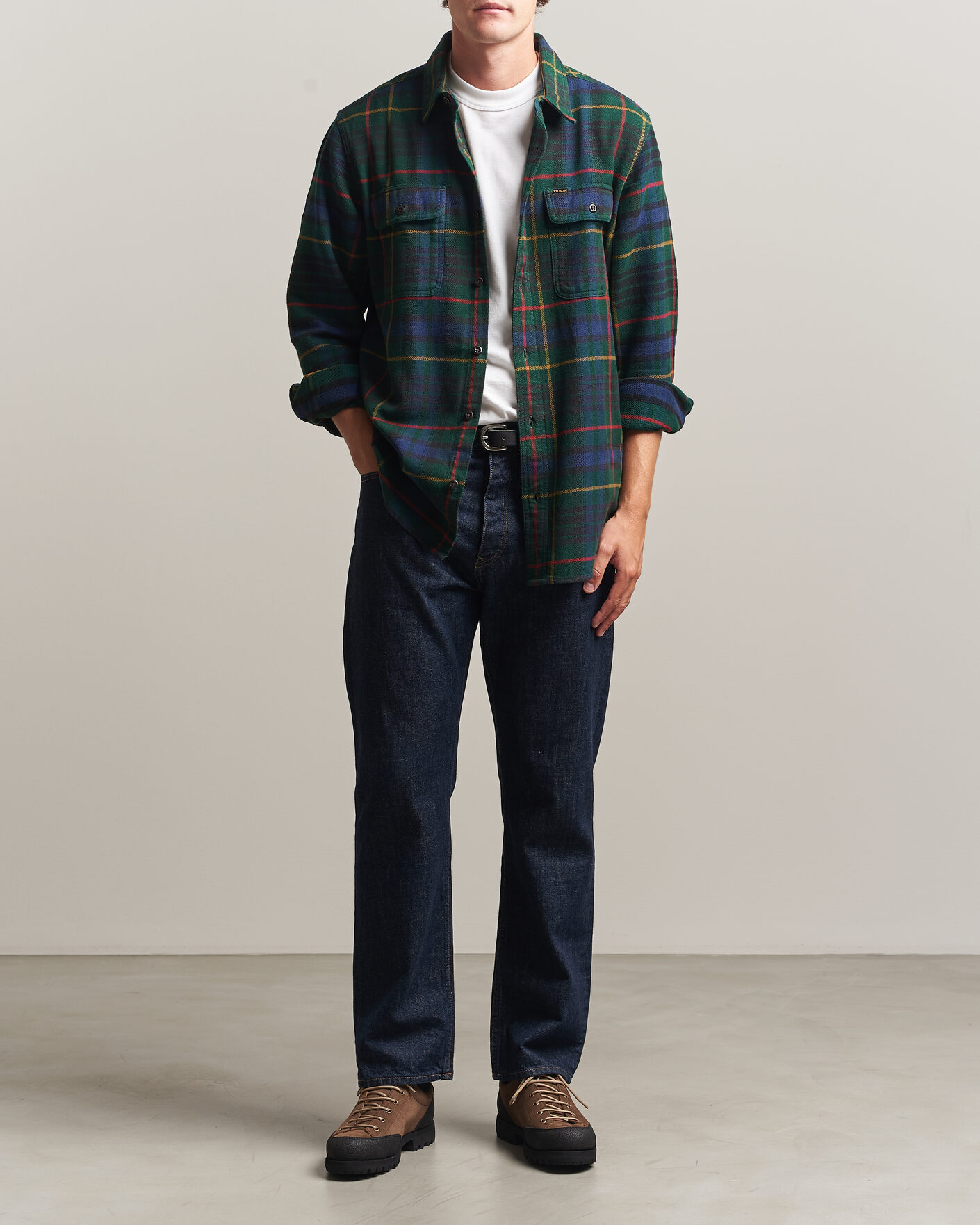 Herr | Skjortor | Filson | Vintage Flannel Work Shirt Green/Navy