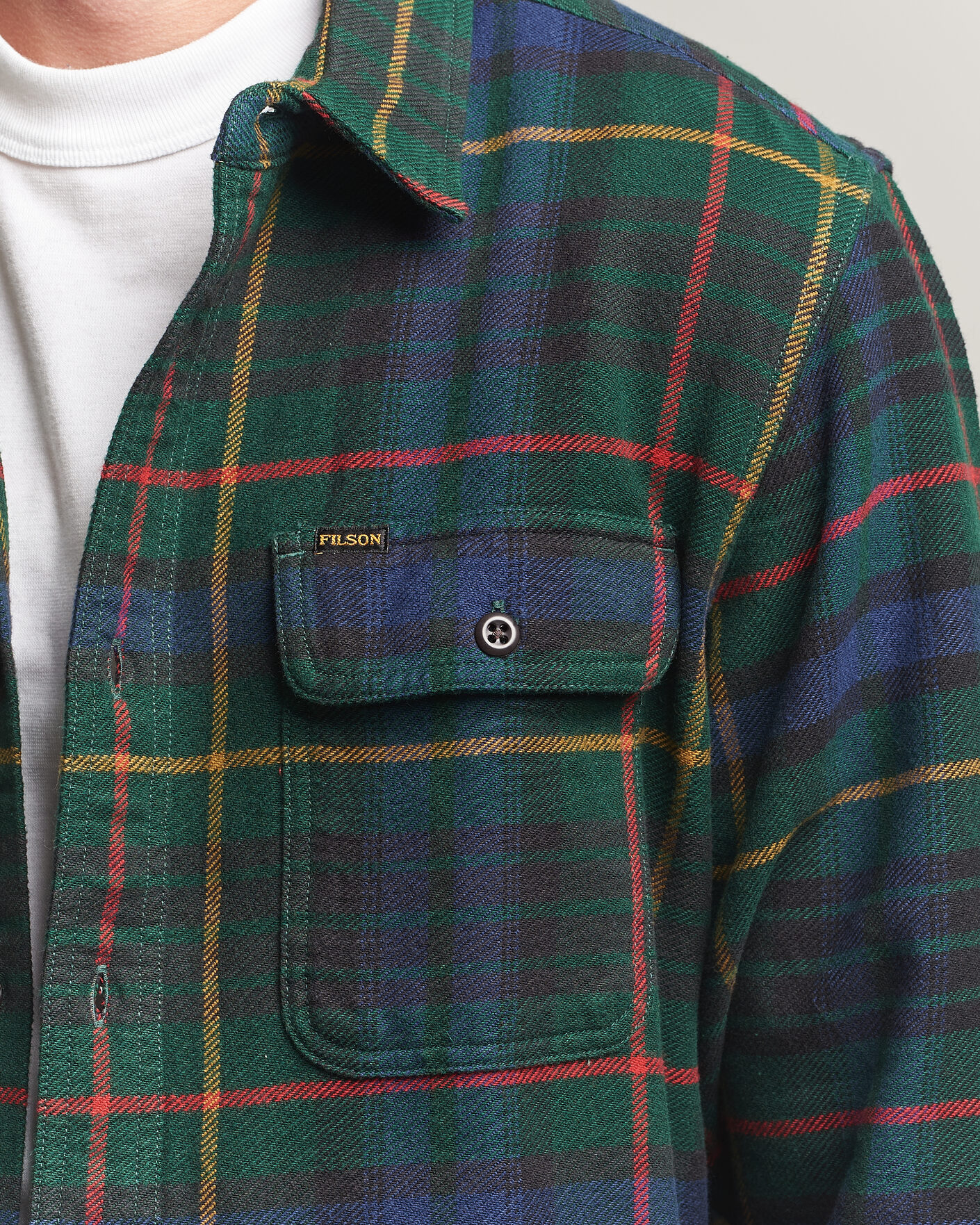 Herr | Skjortor | Filson | Vintage Flannel Work Shirt Green/Navy