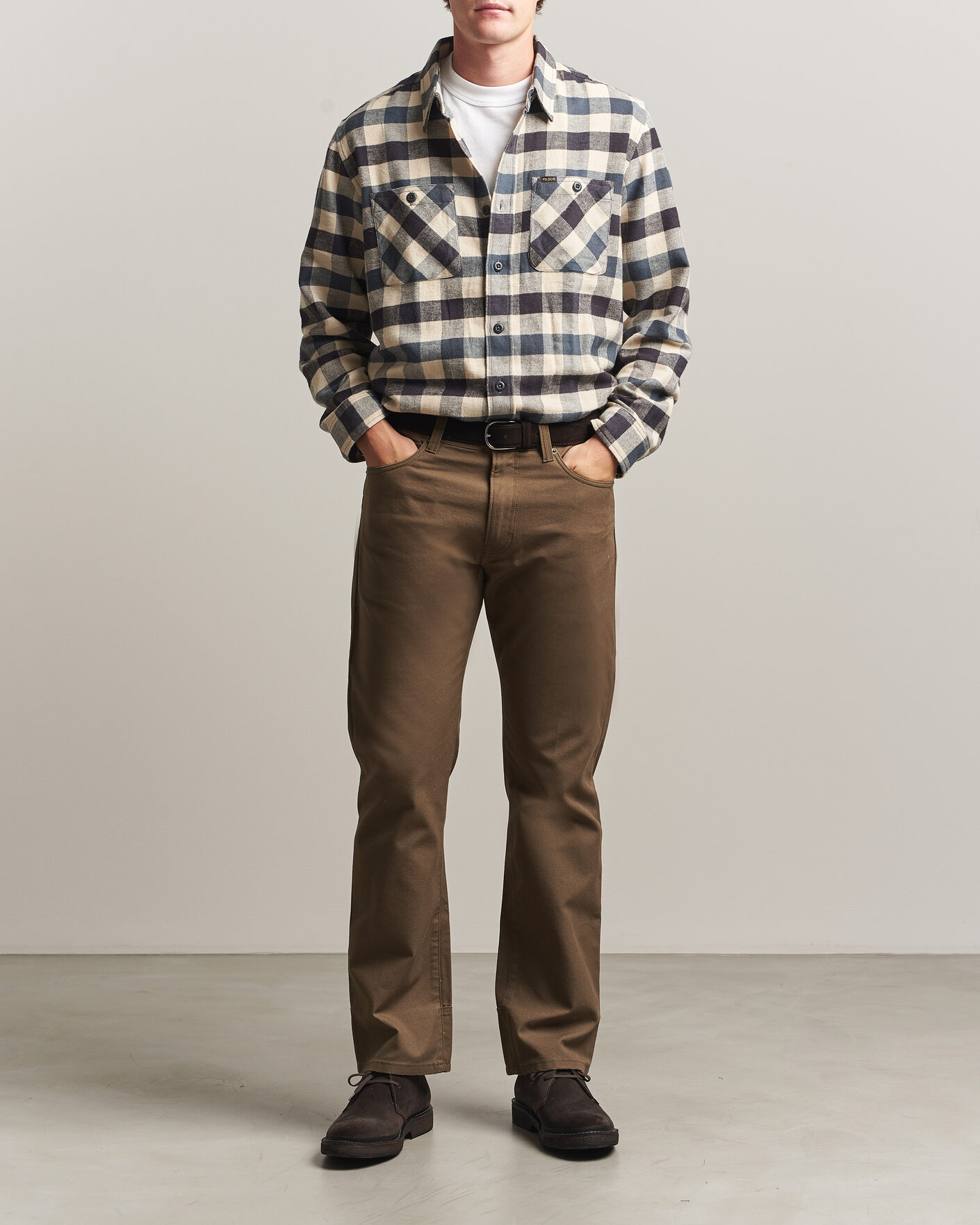 Herr | Skjortor | Filson | The Rangeland Flannel Shirt Charcoal