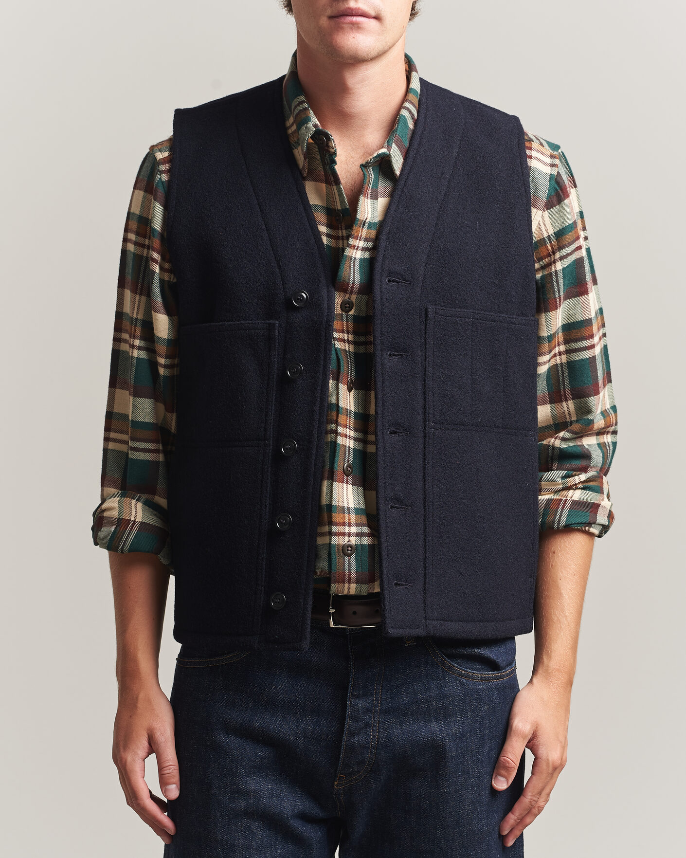Herr | Västar | Filson | Mackinaw Wool Vest Navy