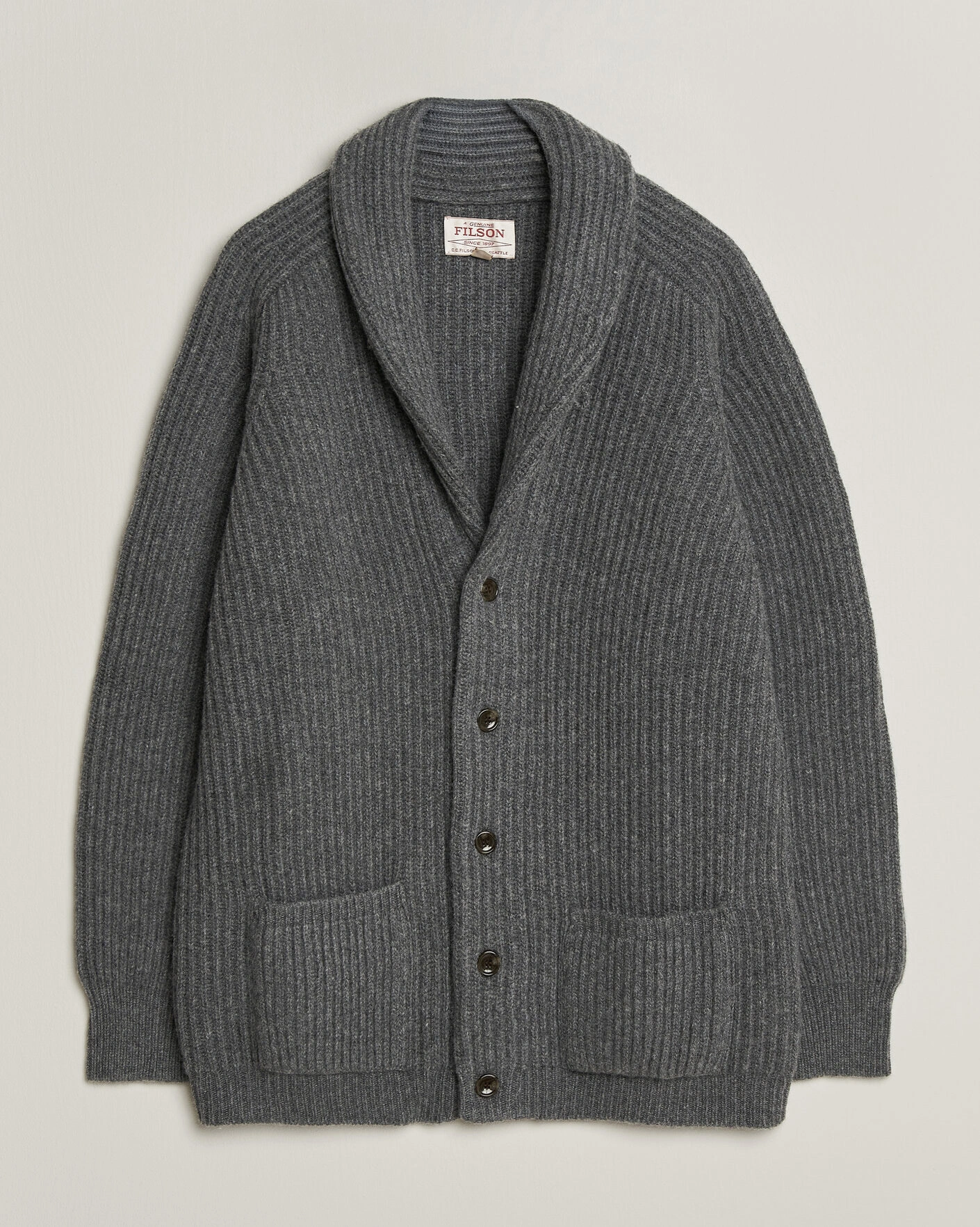 Herr | Tröjor | Filson | Bristol Cardigan Sweater Medium Grey Melange
